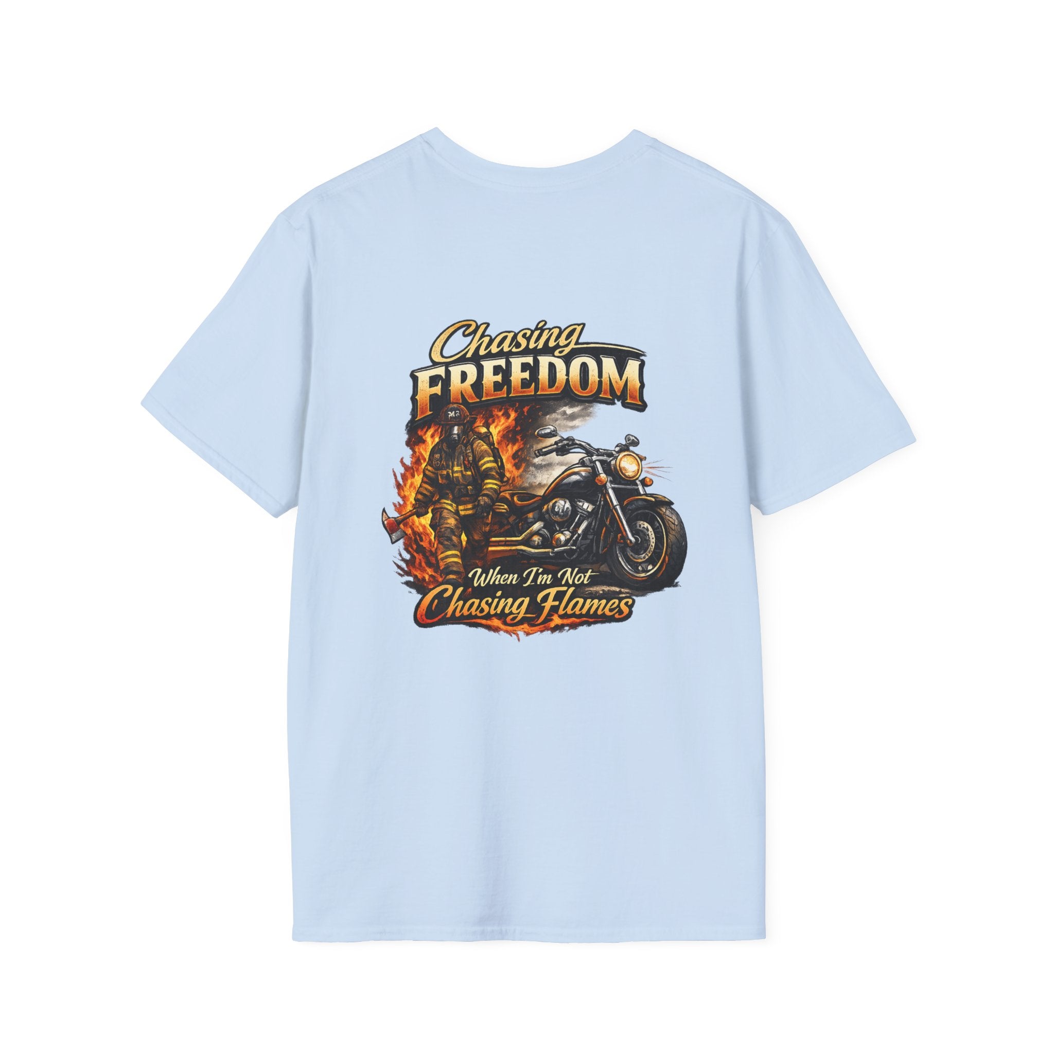 Chasing Freedom Motorcycle T-Shirt — “Chasing Flames” Biker Tee