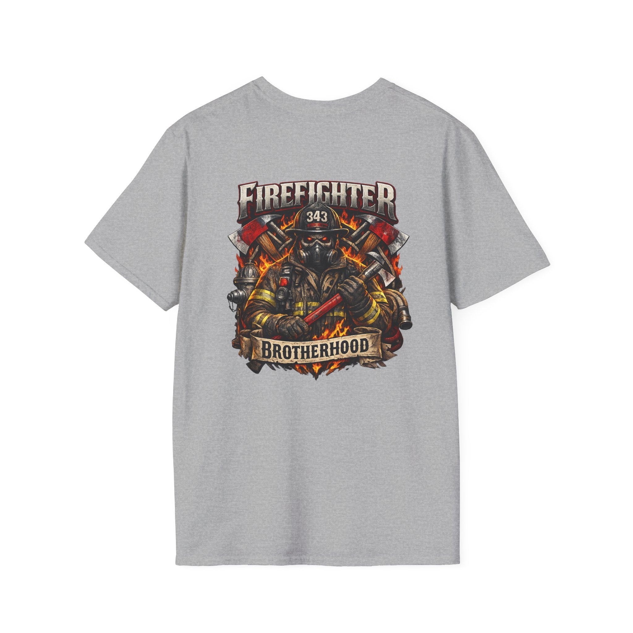 Firefighter Brotherhood T-Shirt — 343 Skull & Axes Rescue Tee