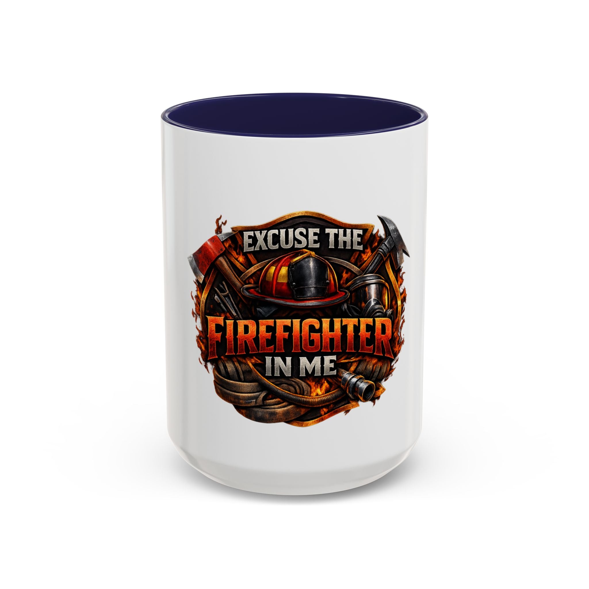 Excuse the Firefighter in Me Accent Coffee Mug