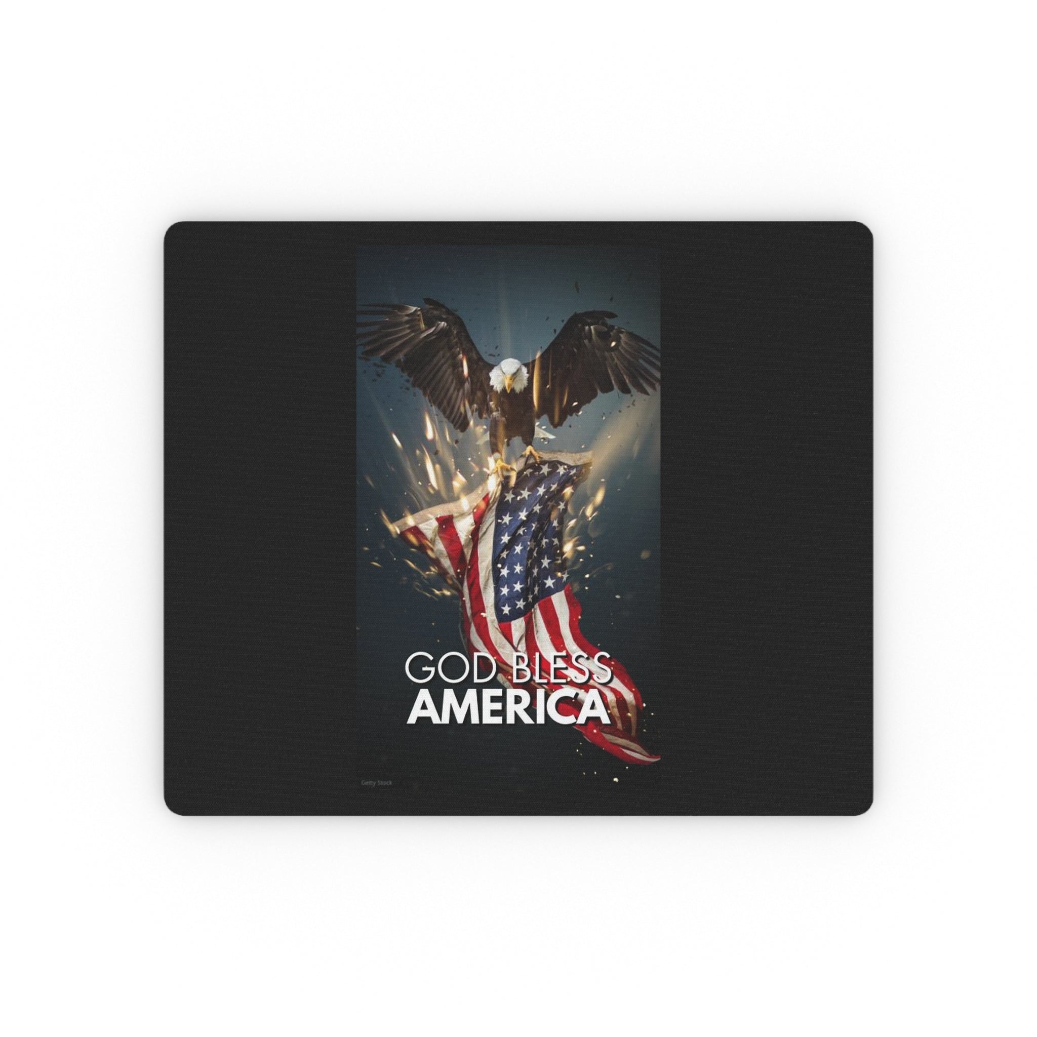 God Bless America Eagle Flag Rectangular Mouse Pad – Patriotic Desk Mousepad