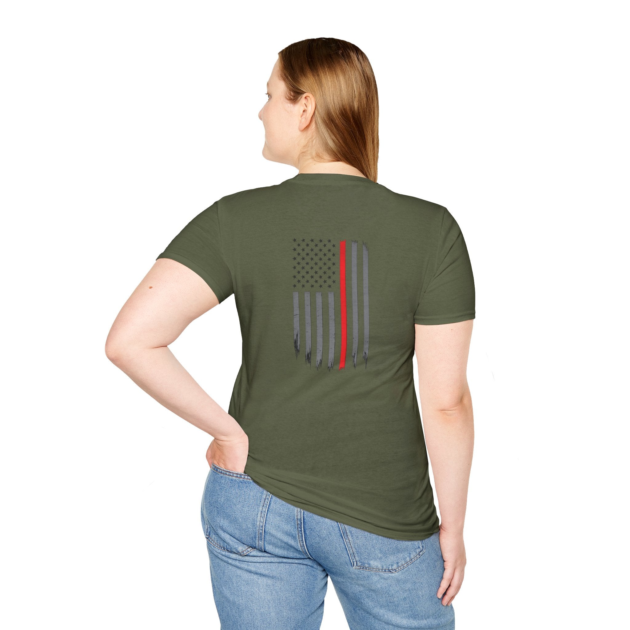 Firefighter Flag T‑Shirt — Thin Red Line American Flag Tee