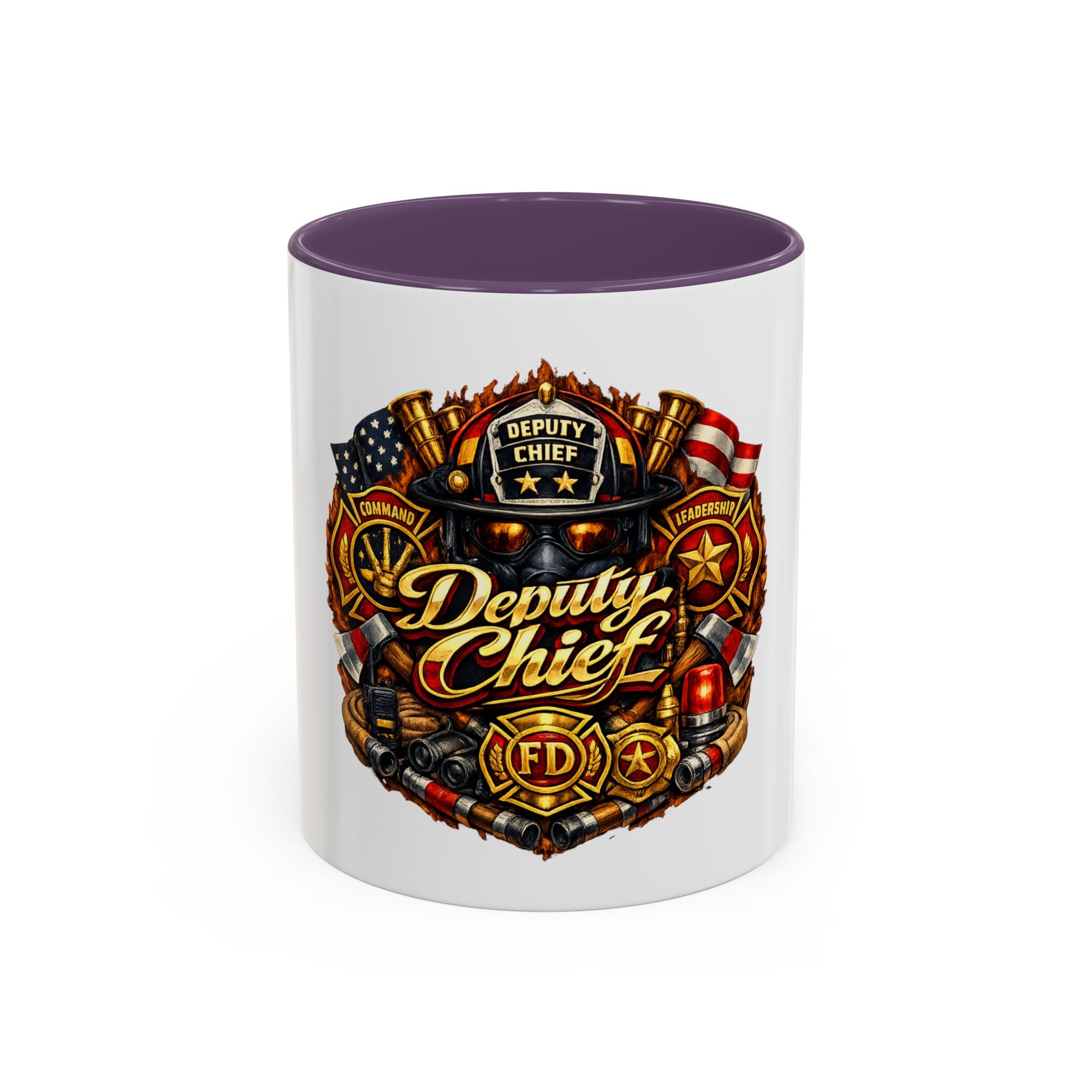 Deputy Chief Firefighter Accent Coffee Mug — Fire Department Tribute (11/15oz)