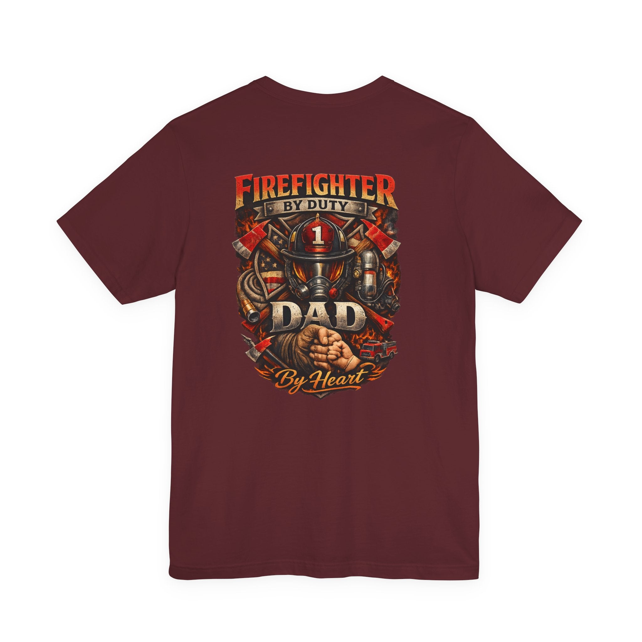 Firefighter Dad T‑Shirt — "Firefighter By Duty, Dad By Heart" Graphic Tee