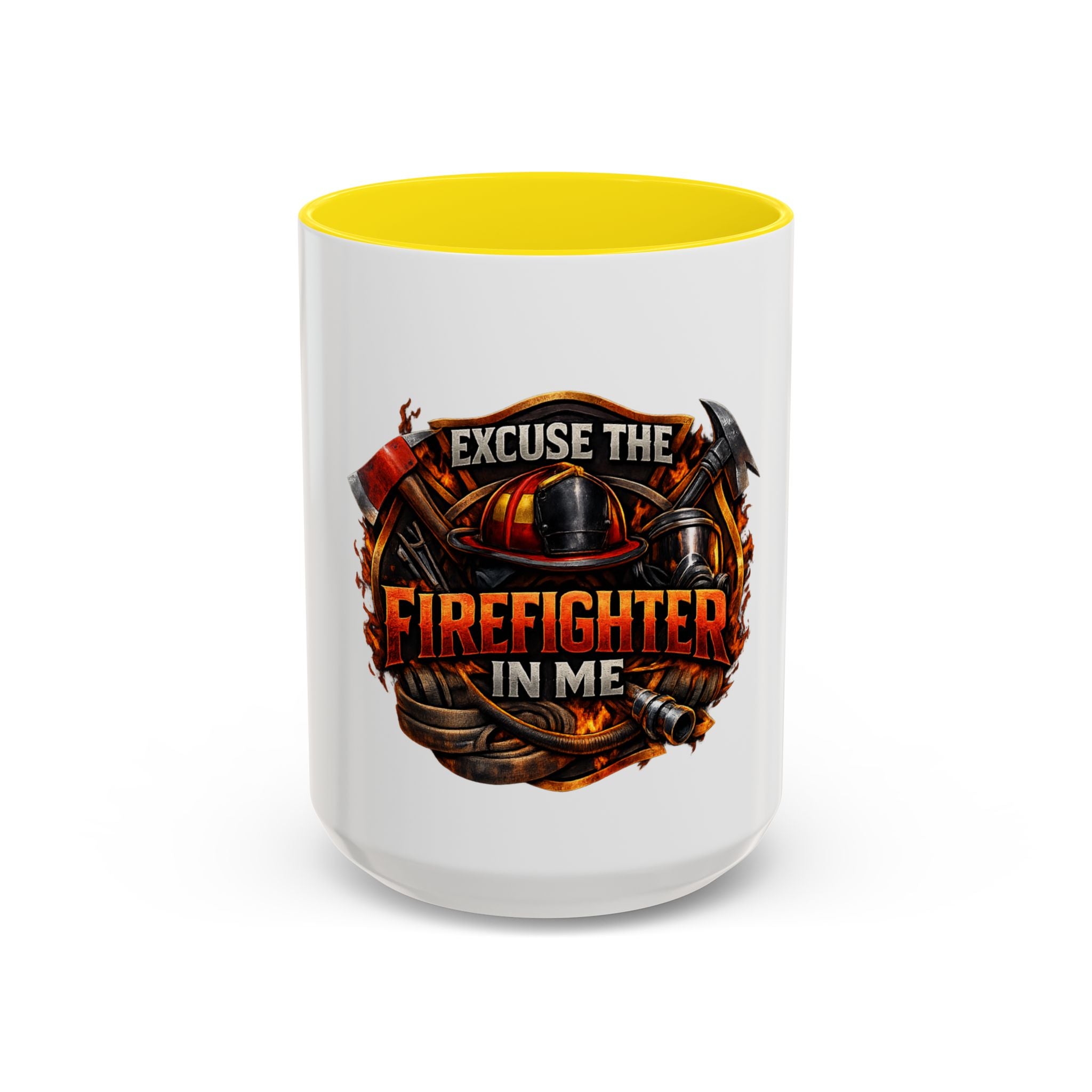 Excuse the Firefighter in Me Accent Coffee Mug