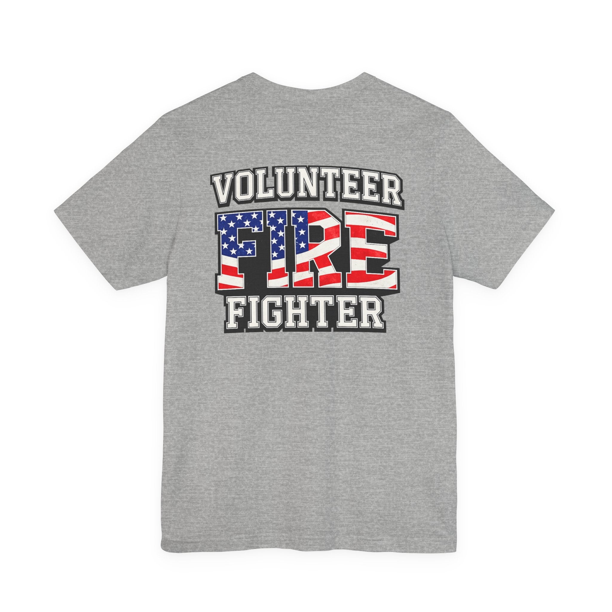 Volunteer Firefighter T-Shirt — Patriotic American Flag Fire Graphic