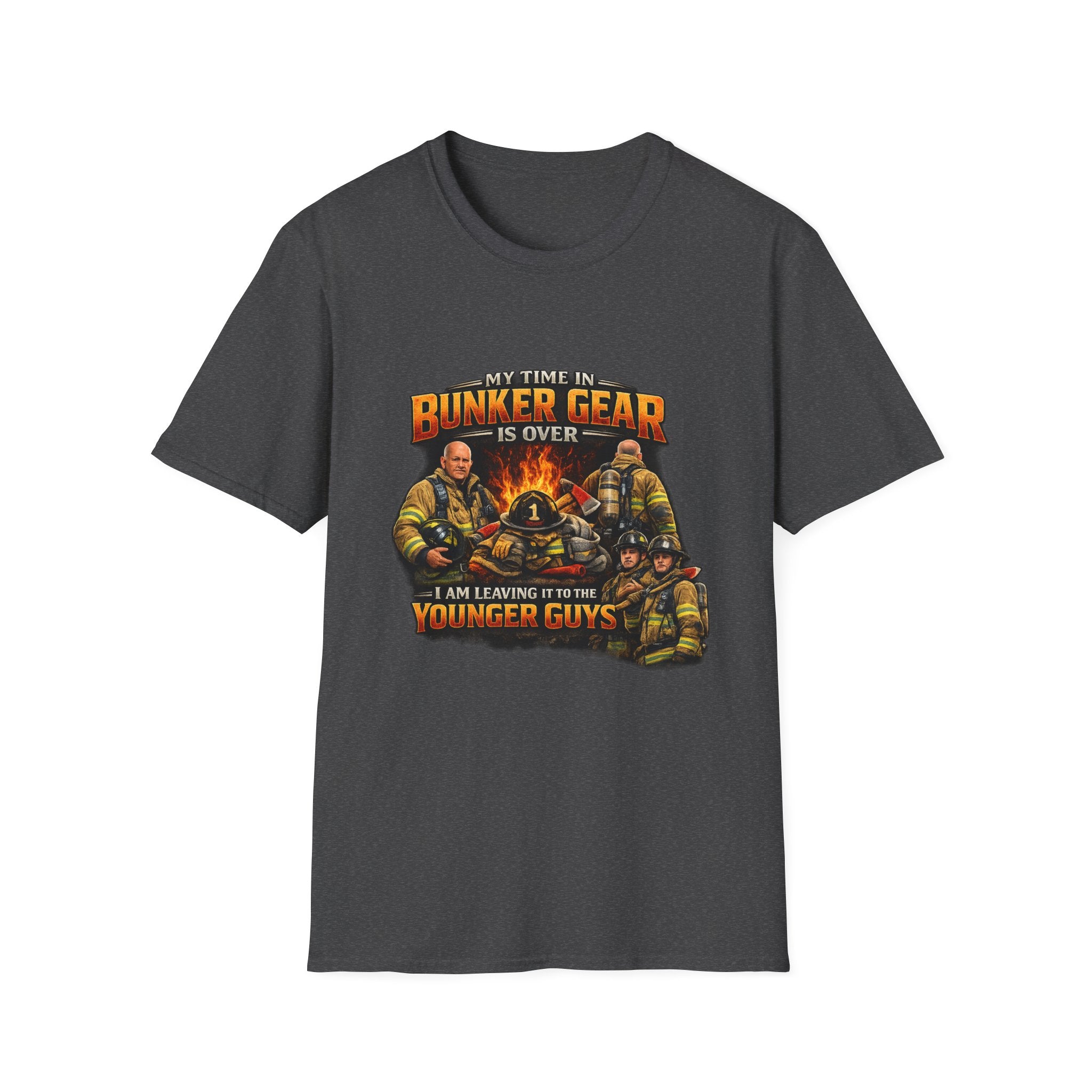 Firefighter T-Shirt — "My Time In The Bunker Gear Is Over, I’m Leaving It To The Younger Guys"