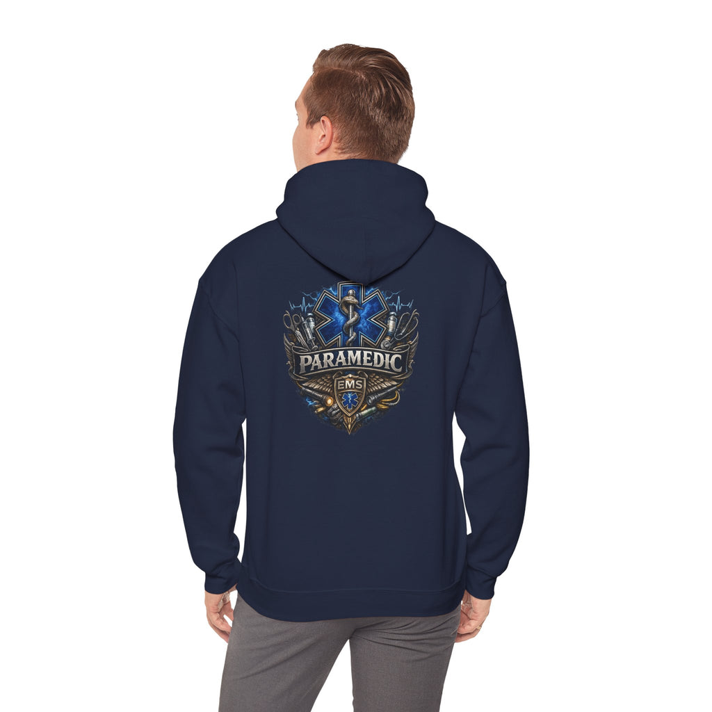Paramedic EMS Badge Hoodie — Emergency Medical Technician Tribute Pullover
