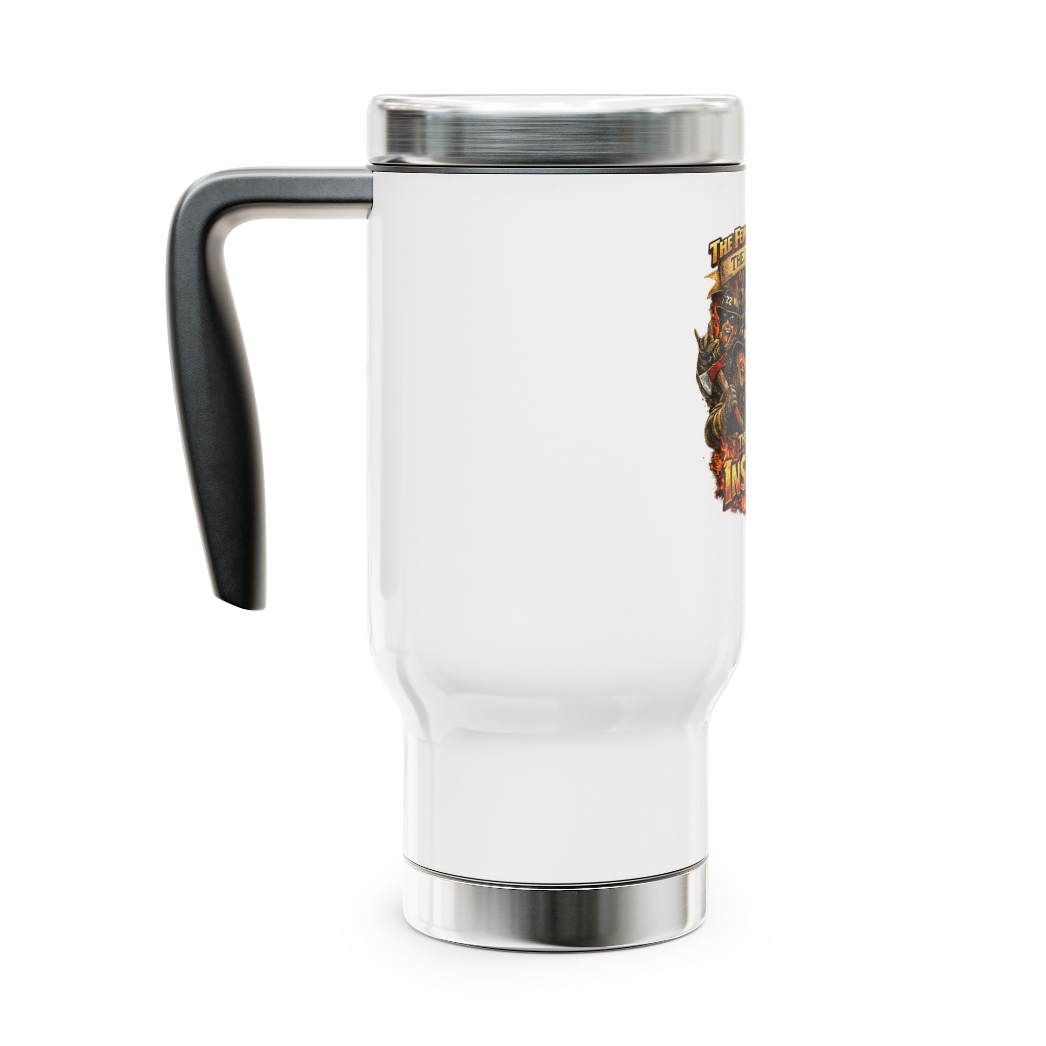 Travel Mug — "The Few, The Proud, The Insane" Military Skull Graphic 14oz Stainless Steel