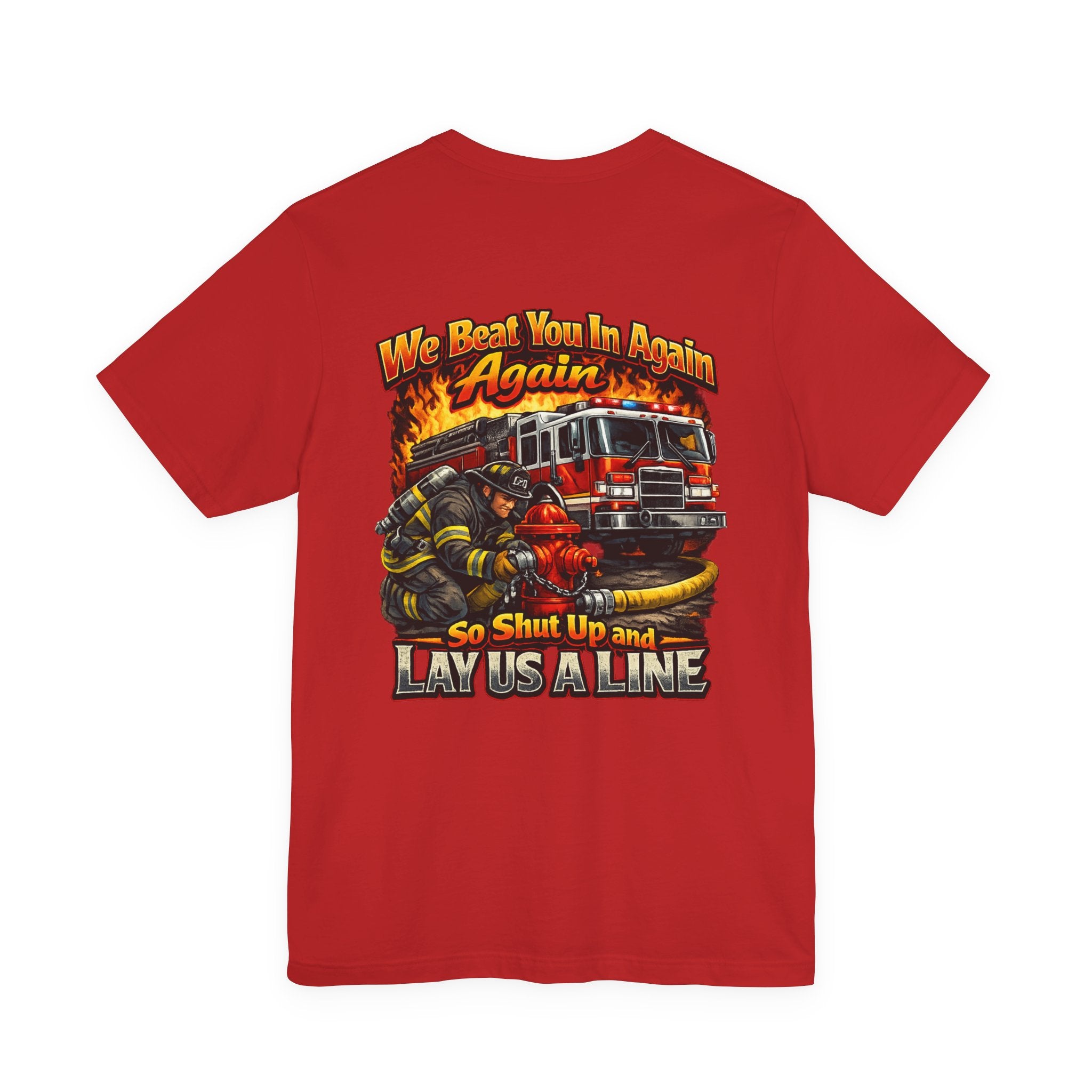 Fire Company Competition Tee — 'Get Water' Firefighter Graphic T-Shirt