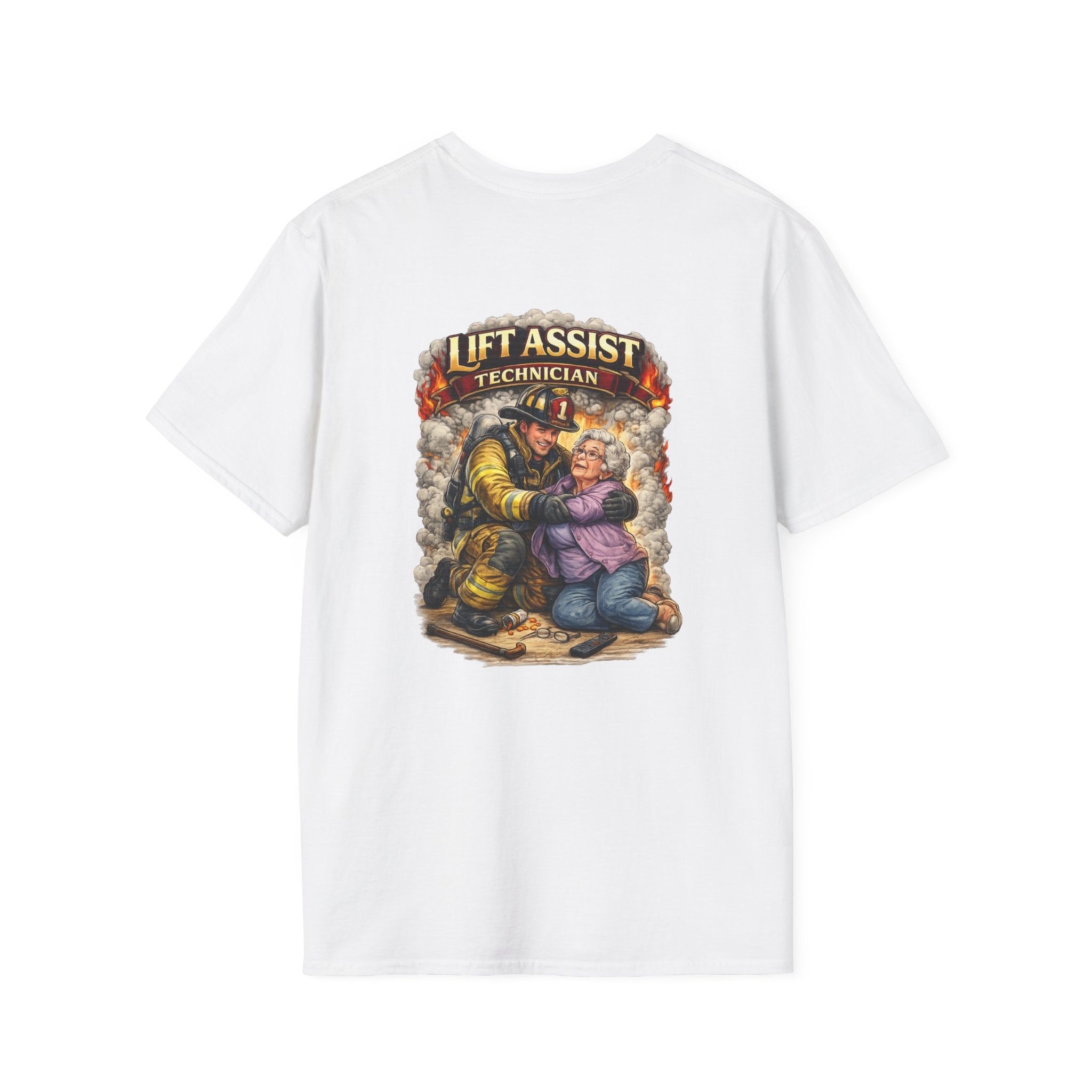 Firefighter Lift Assist Technician T‑Shirt — Rescue & Support Graphic Tee