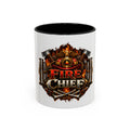 Fire Chief Coffee Mug — Firefighter Badge Emblem Accent Mug (11/15oz)
