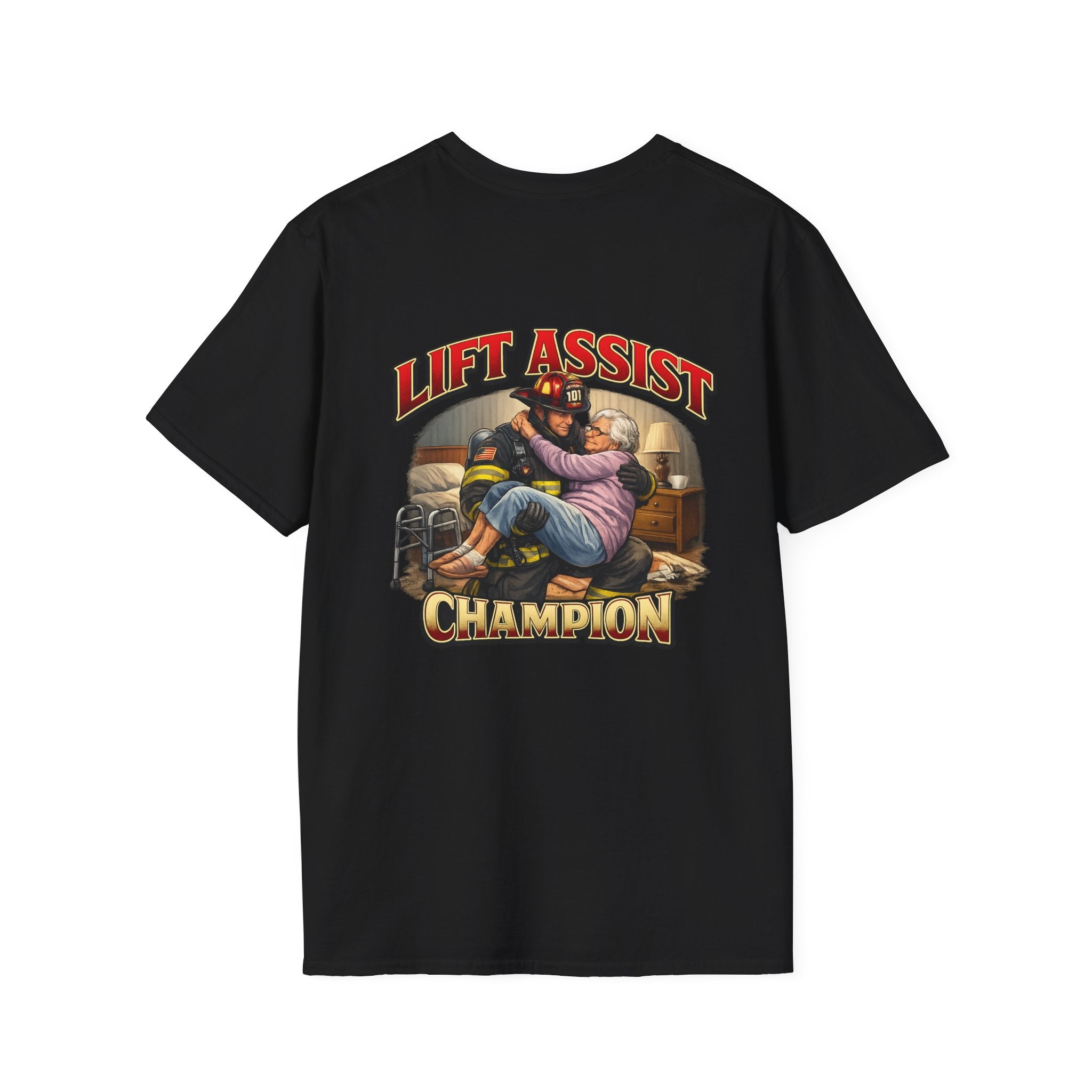 Firefighter Rescue T-Shirt — Helping Hands Elderly Assist Tee
