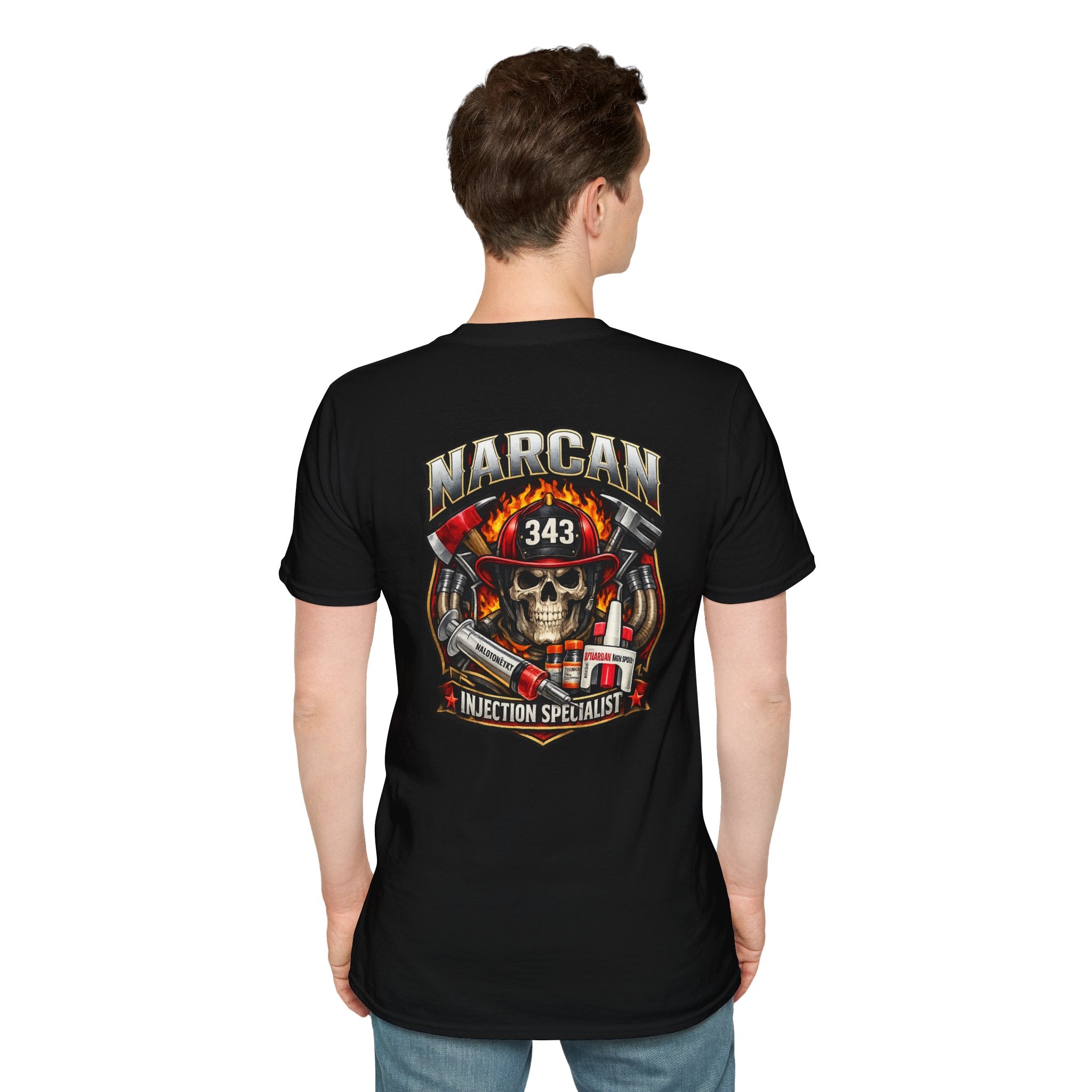 Narcan Response Firefighter T-Shirt — Overdose Rescue Support Tee