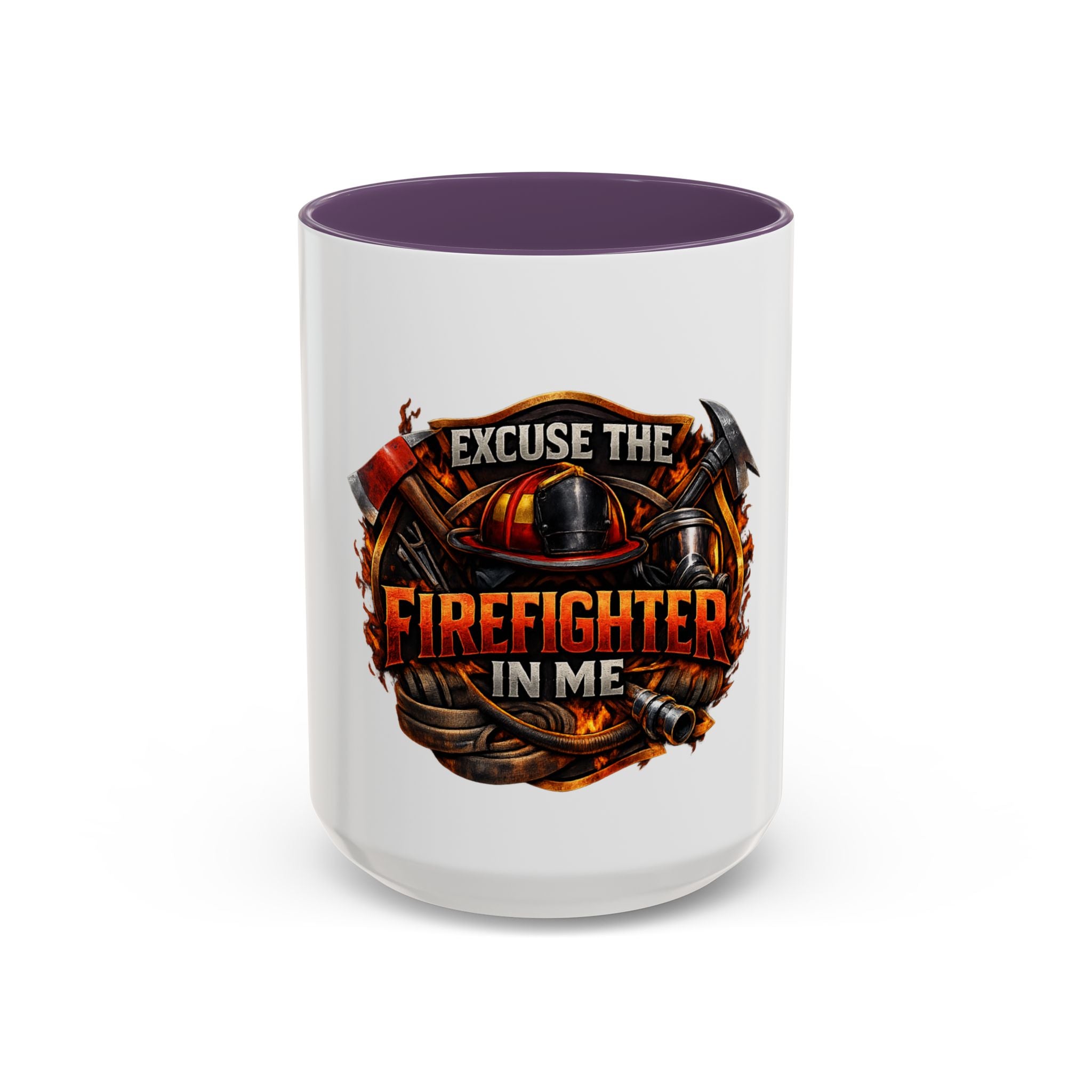 Excuse the Firefighter in Me Accent Coffee Mug