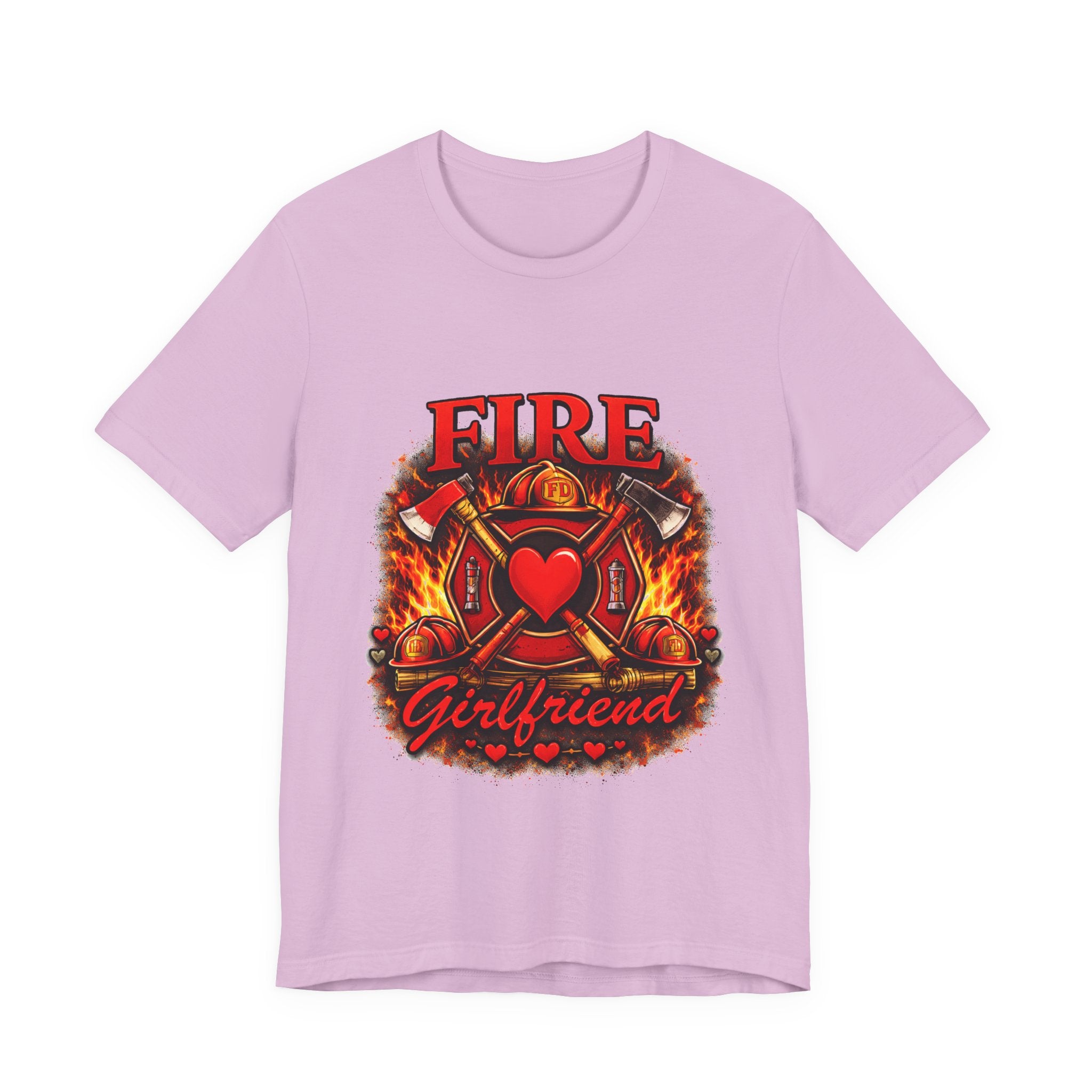 Firefighter Girlfriend T-Shirt — Fire Department Heart Logo Tee