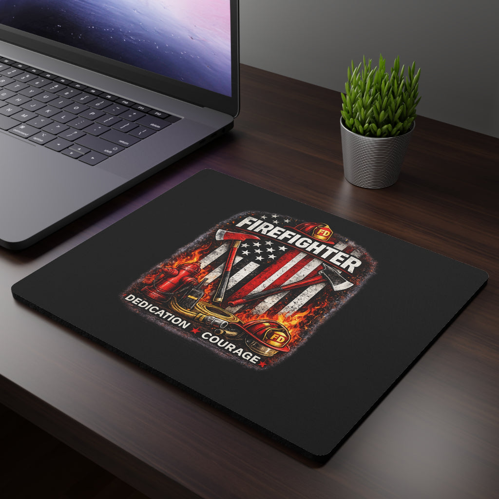 Firefighter Mouse Pad — Dedication & Courage Fire Dept