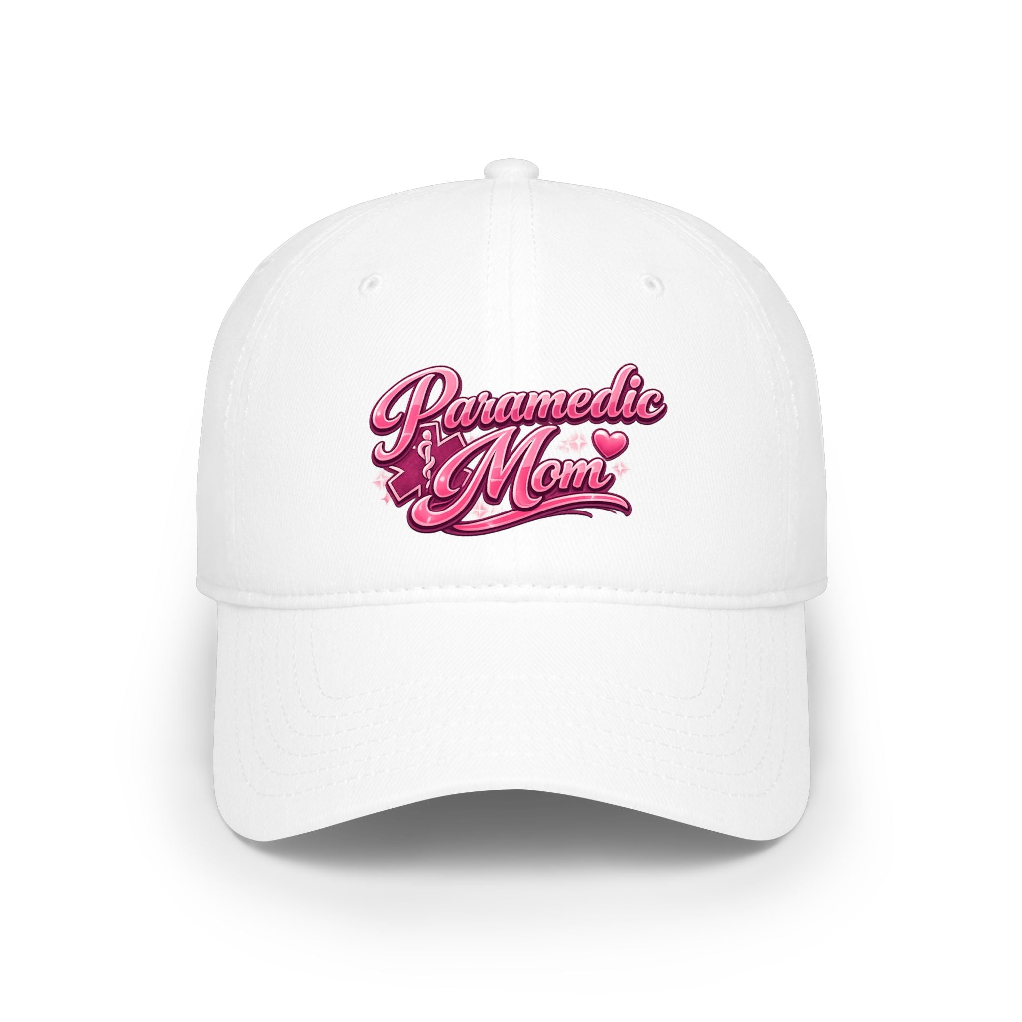 Paramedic Mom Baseball Cap — Pink Embroidered EMS Mom Hat