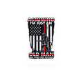 Sticker — “Assuming I’m Just an Old Man” Firefighter American Flag Kiss-Cut Sticker