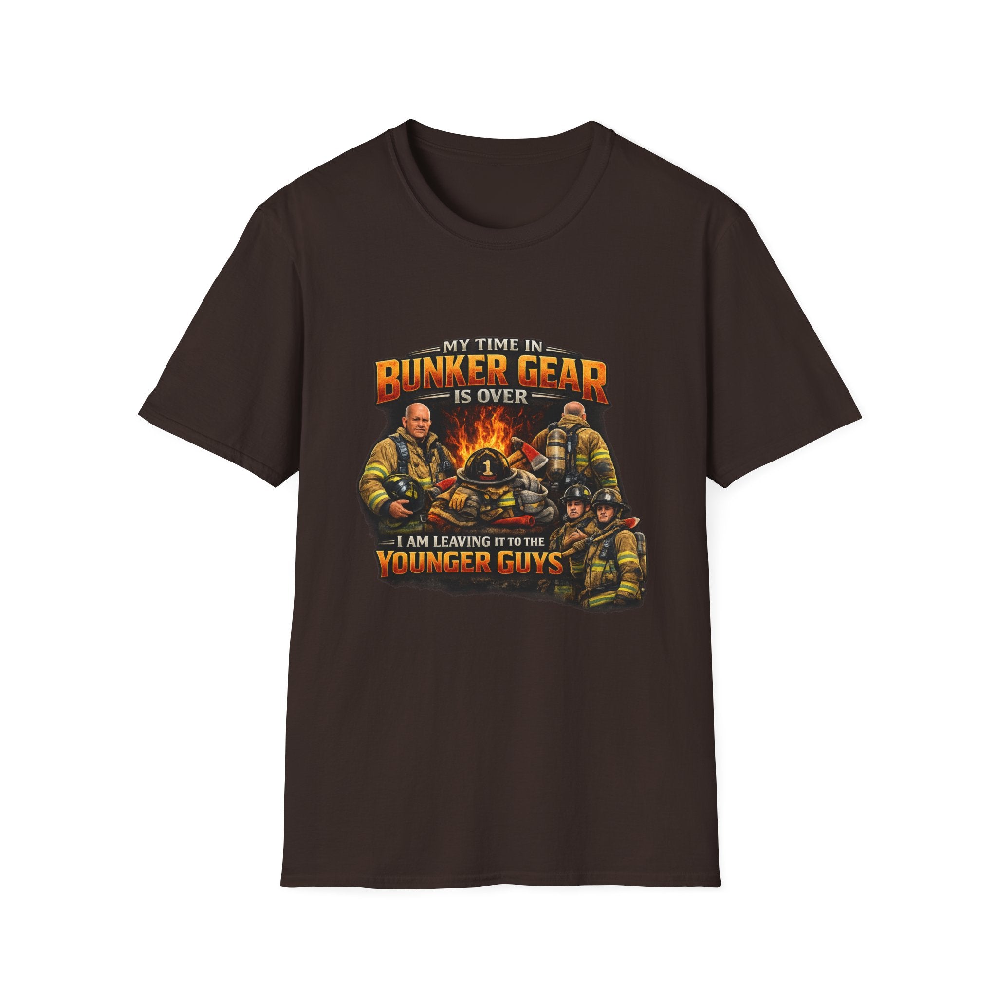 Firefighter T-Shirt — "My Time In The Bunker Gear Is Over, I’m Leaving It To The Younger Guys"