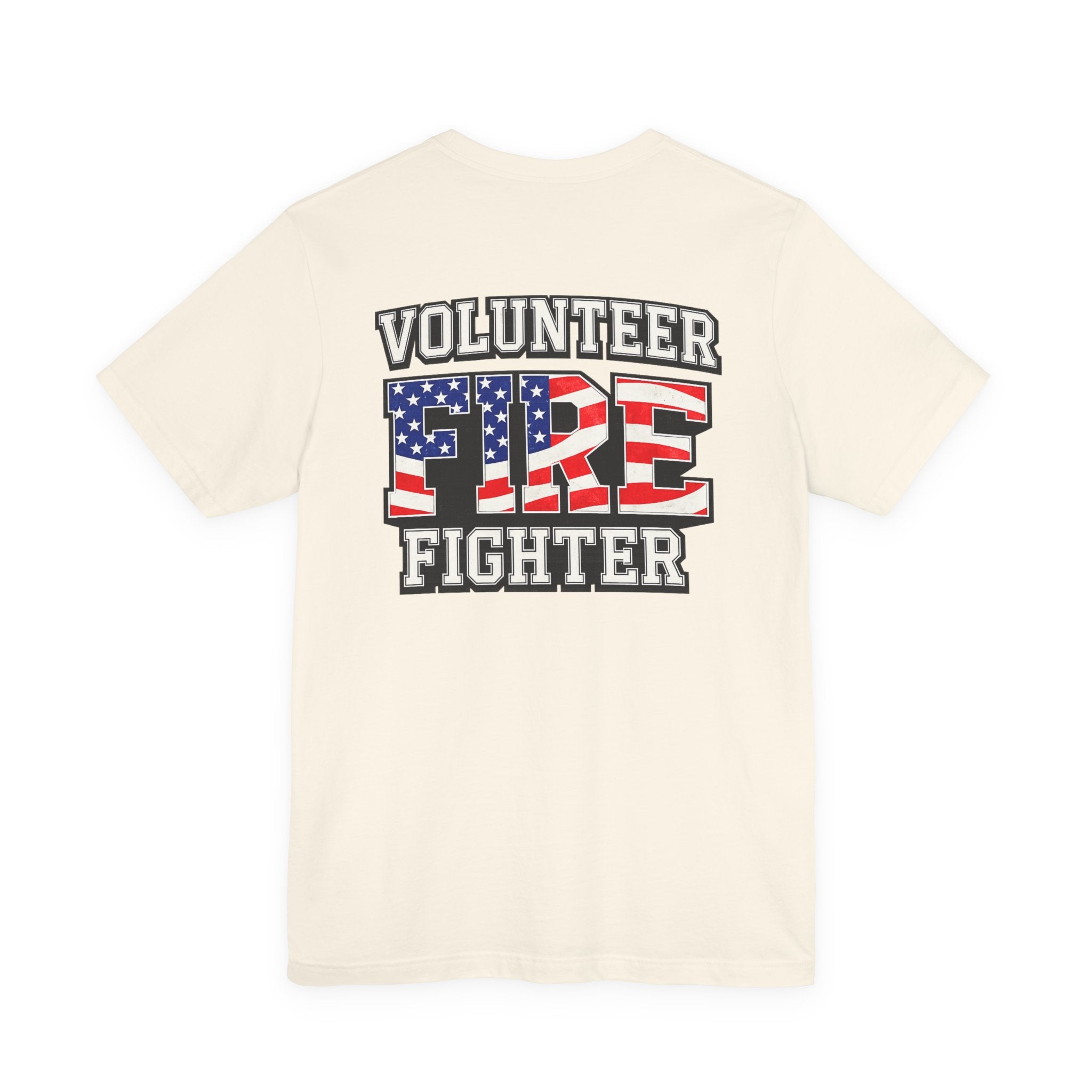 Volunteer Firefighter T-Shirt — Patriotic American Flag Fire Graphic