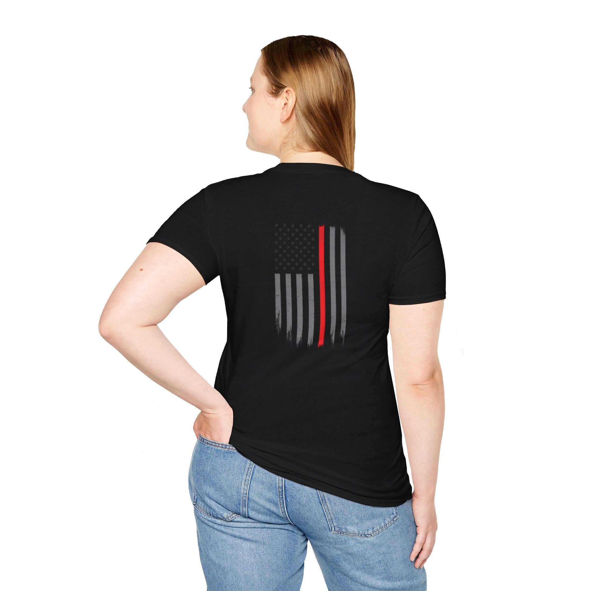 Firefighter Flag T‑Shirt — Thin Red Line American Flag Tee
