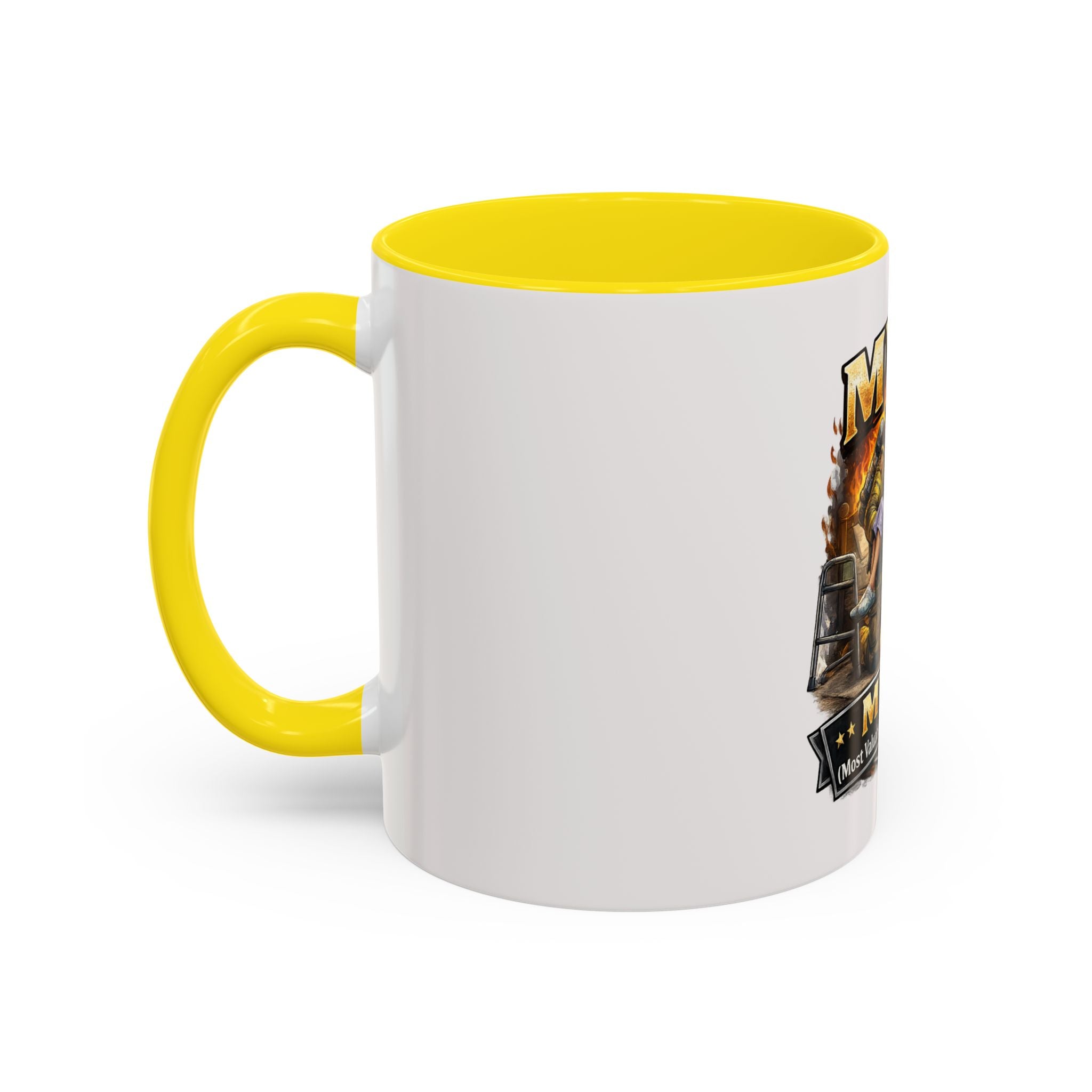 Firefighter Coffee Cup "MVP Most Valuable Picker-upper" Accent Coffee Mug (11, 15oz)