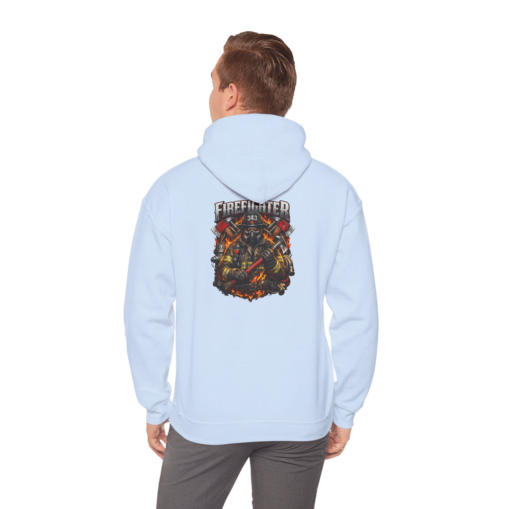 Firefighter Axe Shield Hoodie — Vintage Firefighter Engine Pullover