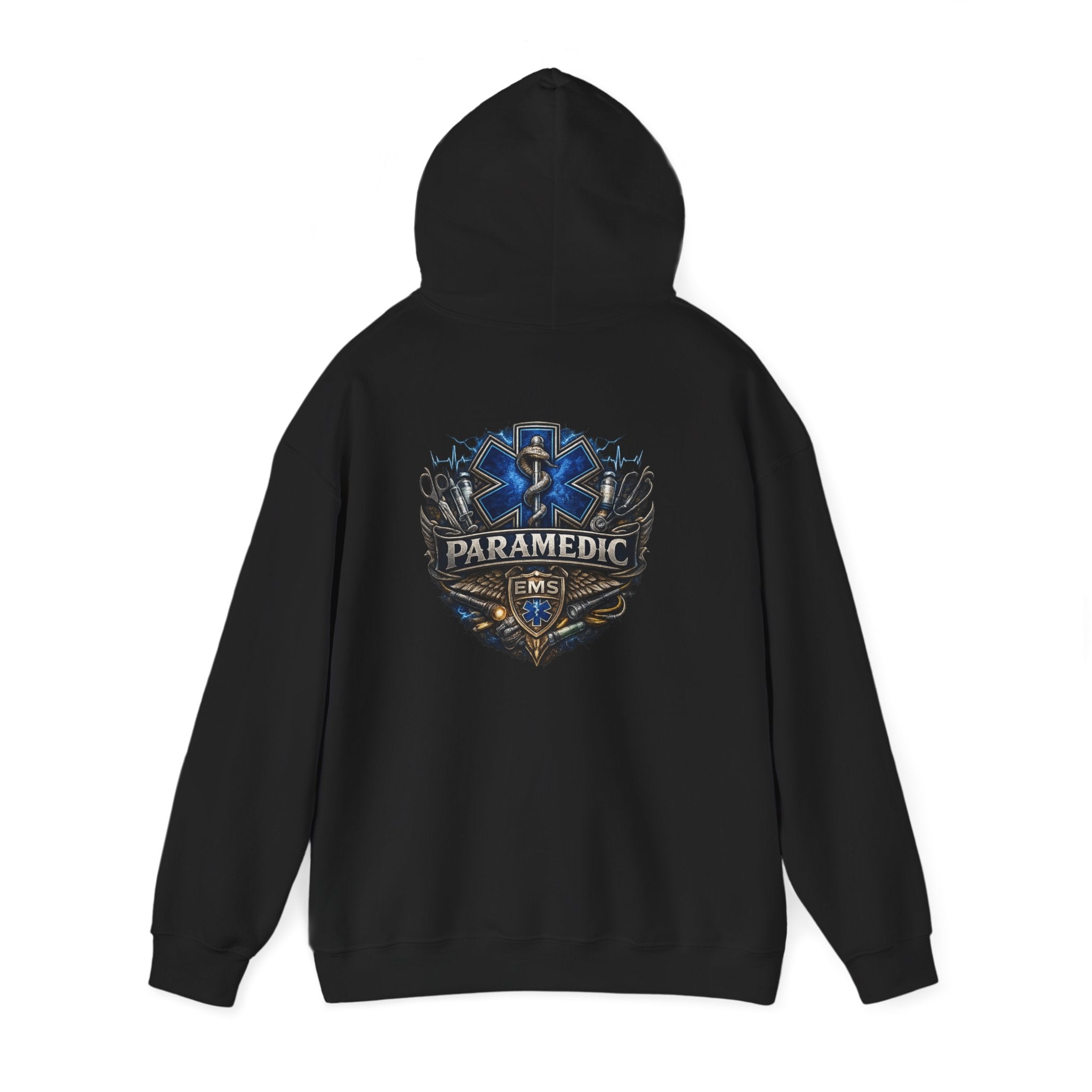 Paramedic EMS Badge Hoodie — Emergency Medical Technician Tribute Pullover