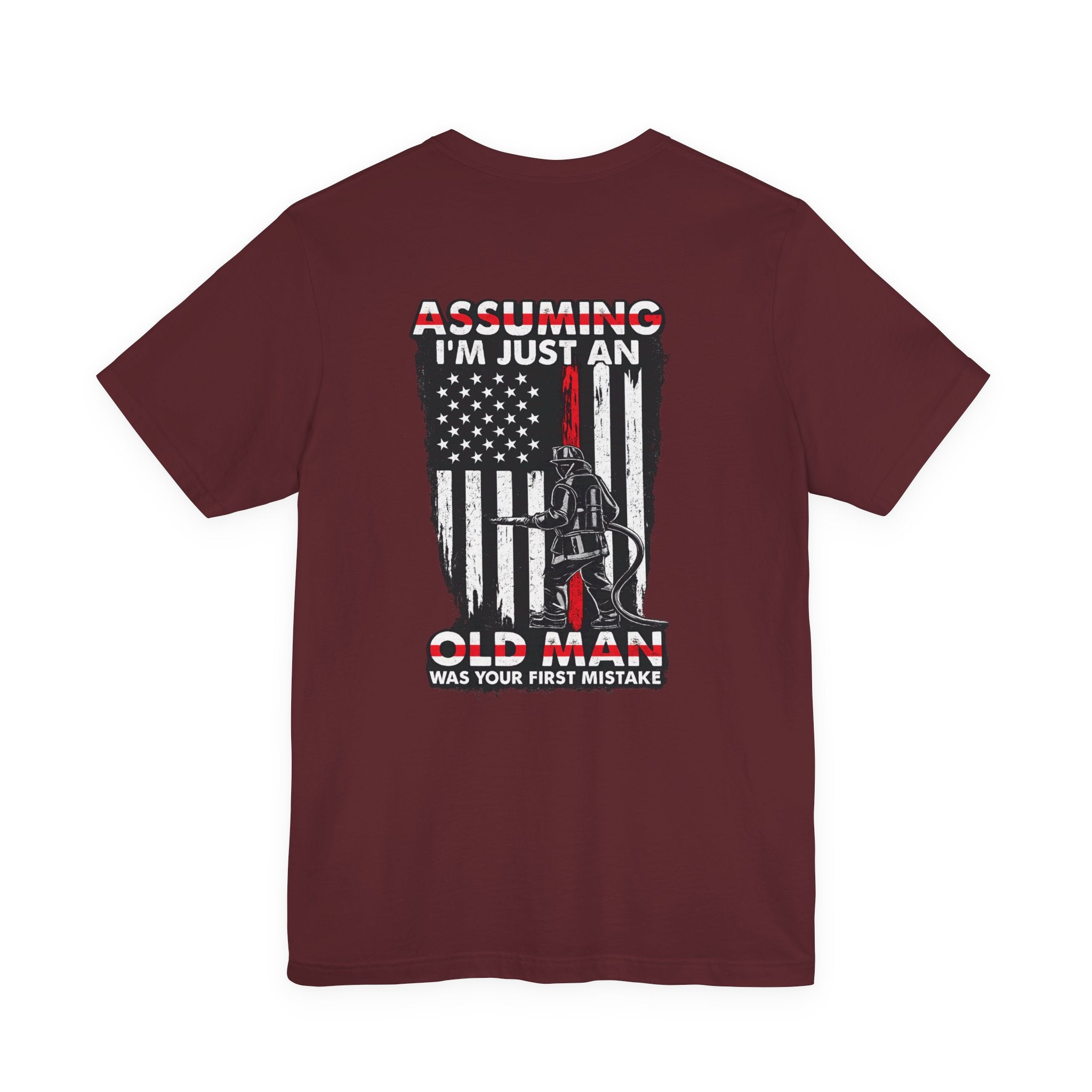 T‑Shirt - "Assuming I’m Just an Old Man" American Flag Fishing Tee