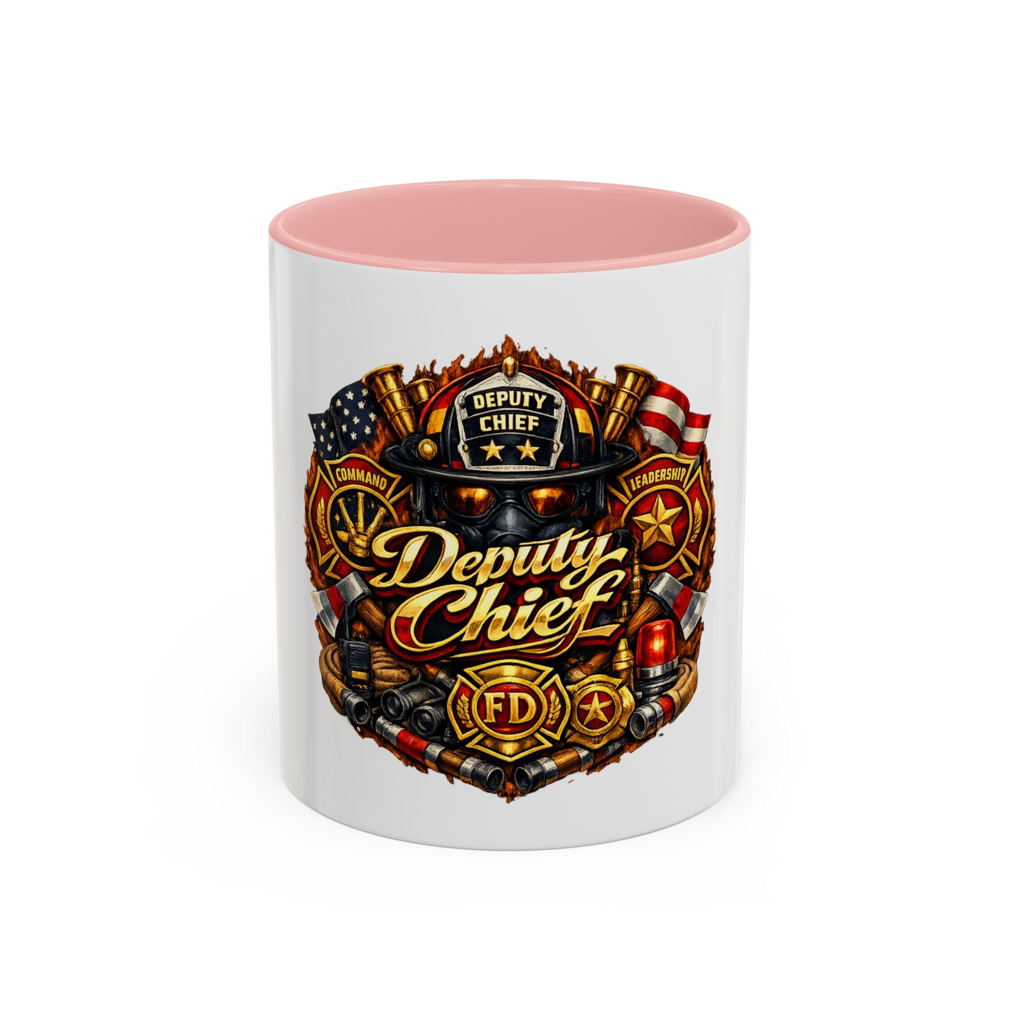 Deputy Chief Firefighter Accent Coffee Mug — Fire Department Tribute (11/15oz)