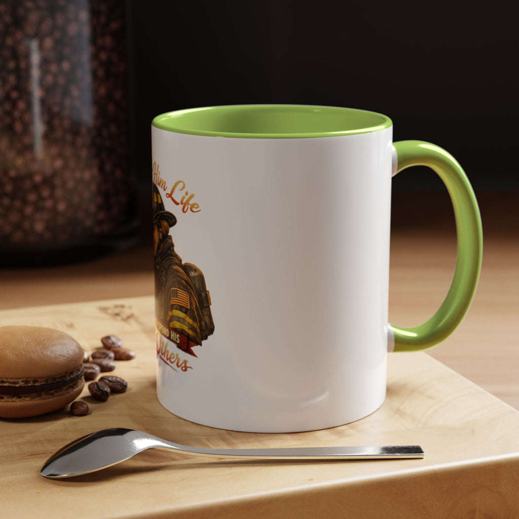 Firefighter Couple Coffee Mug – "She Gave Him Life and He Chose to Spend His Saving Others"