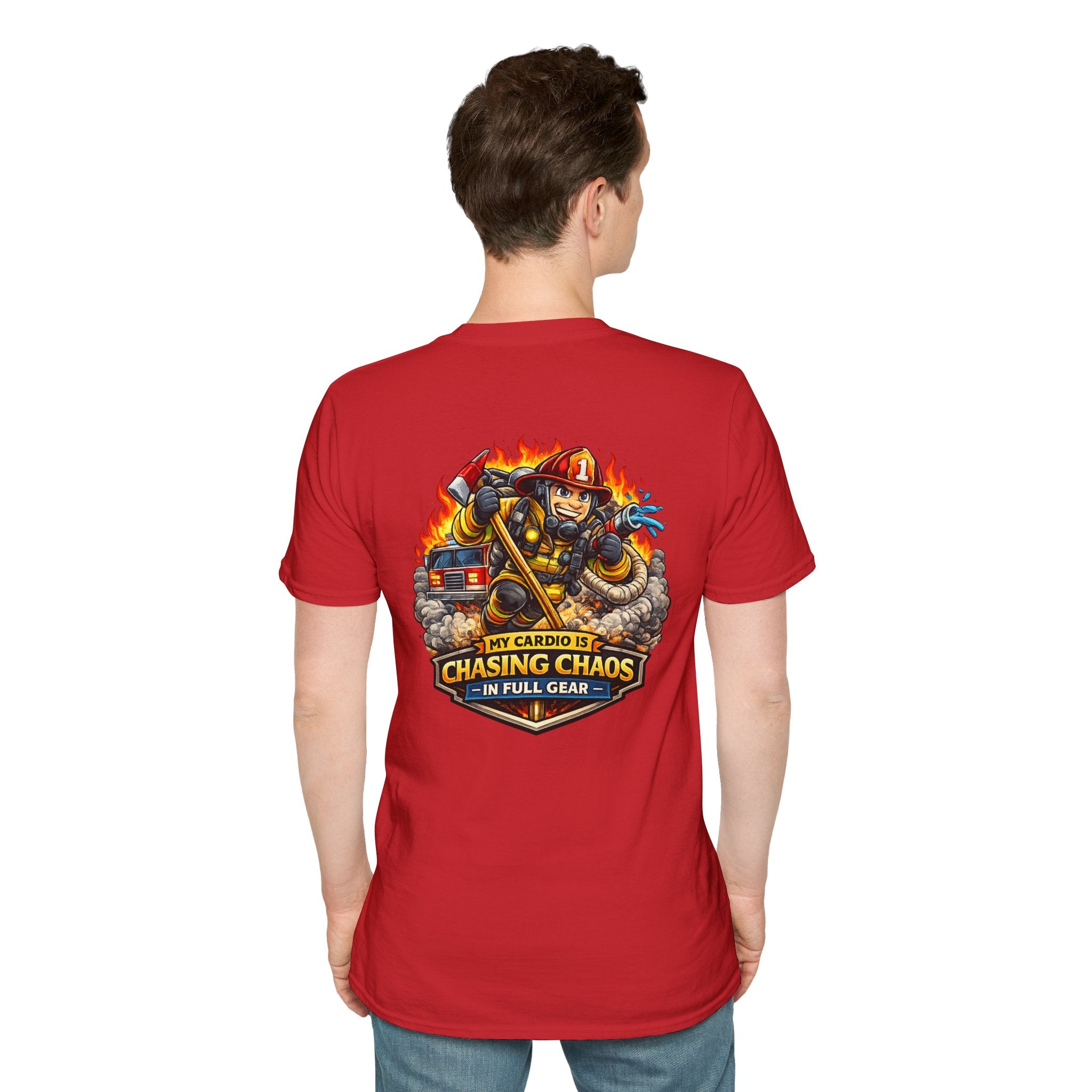 Firefighter T-Shirt - "My Cardio Is Chasing Chaos in Full Gear" Graphic Tee