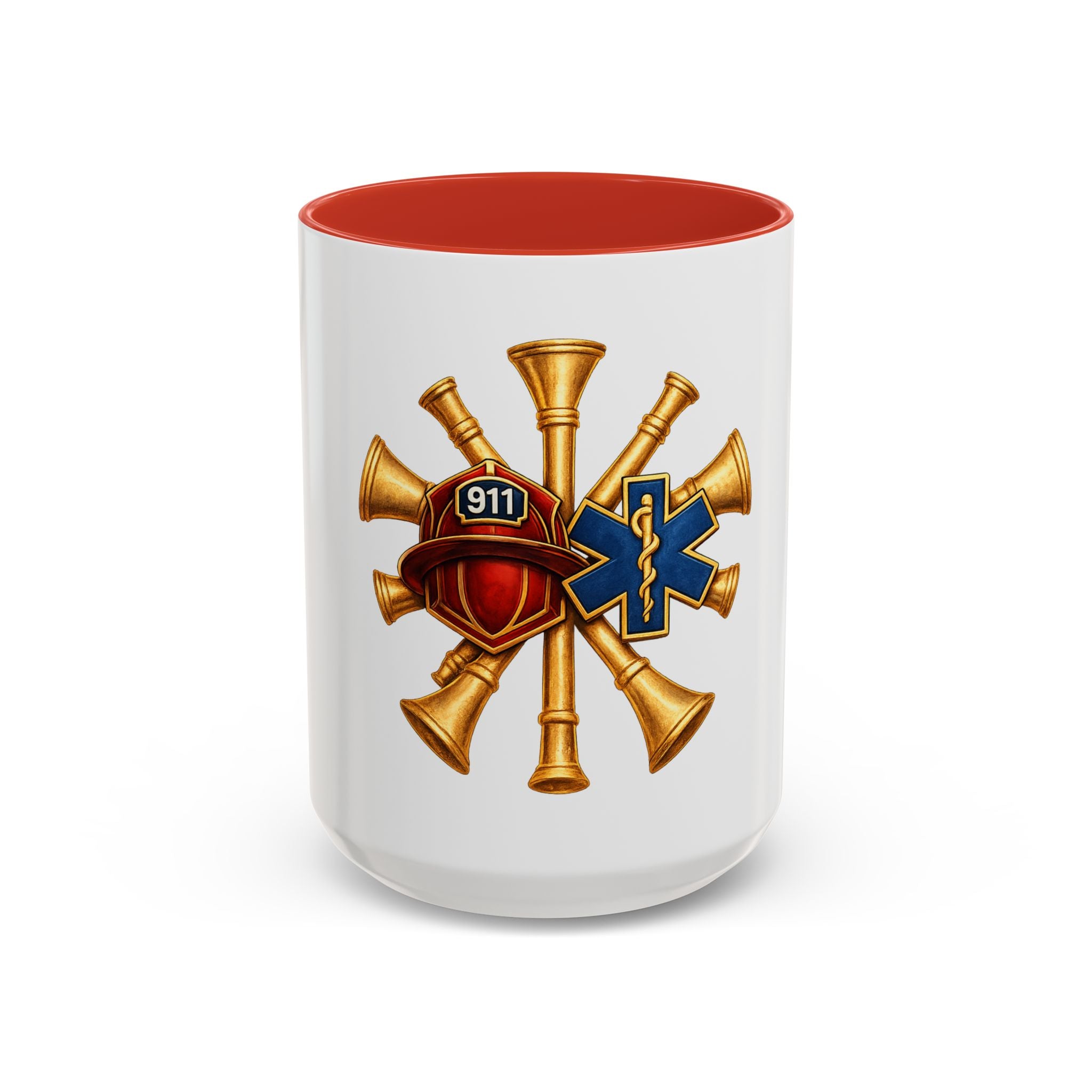 Fire Chief EMS & Firefighter Maltese Cross Coffee Mug — 911 Rescue Medical Emblem Accent Mug