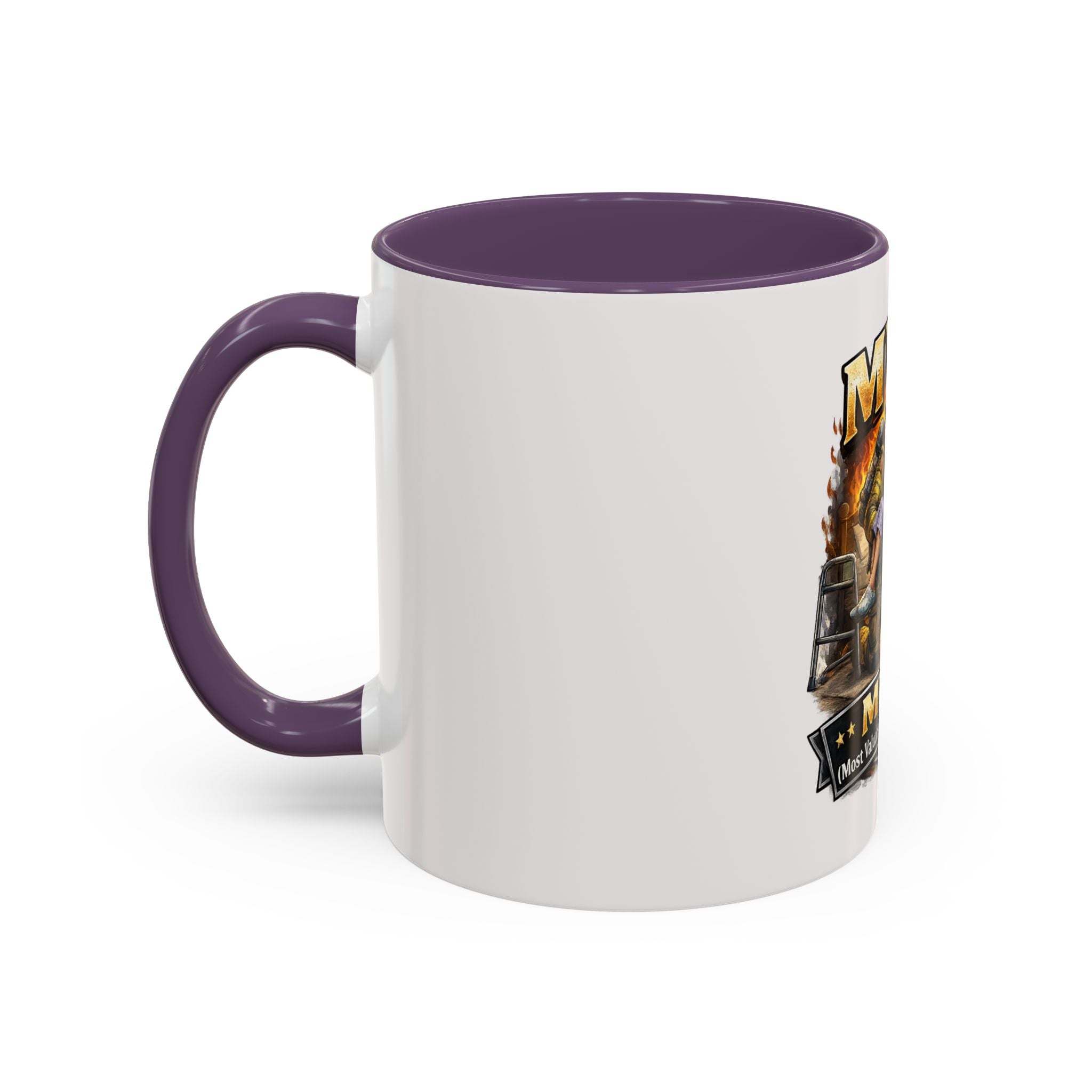 Firefighter Coffee Cup "MVP Most Valuable Picker-upper" Accent Coffee Mug (11, 15oz)