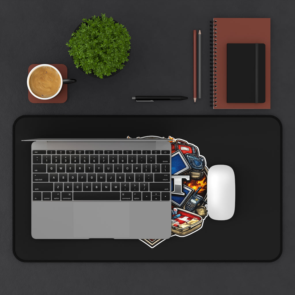 EMT Medic Desk Mat — Emergency Medical Technician Logo Mouse Pad