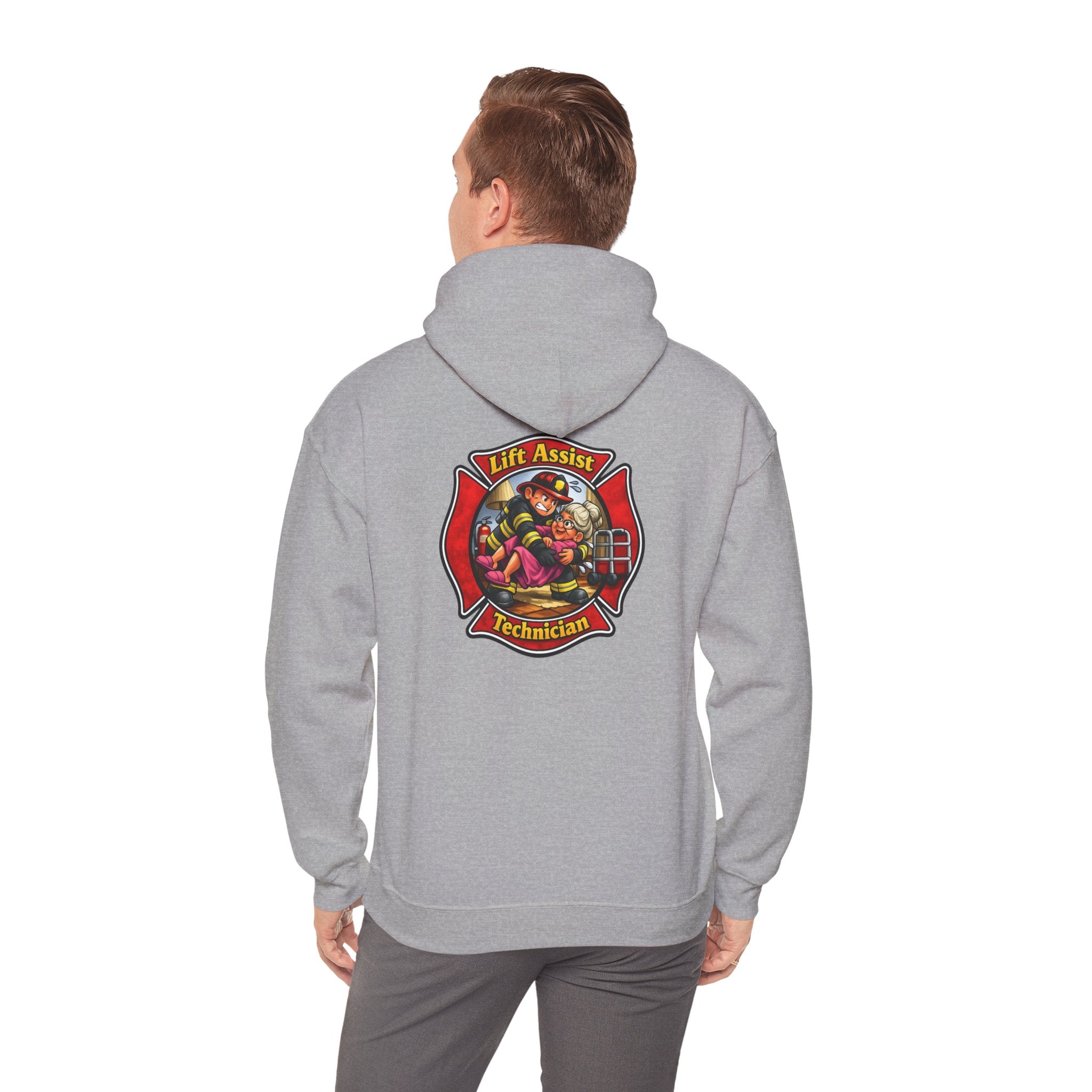 Firefighter Lift Assist Technician Hoodie – Maltese Cross Rescue Design