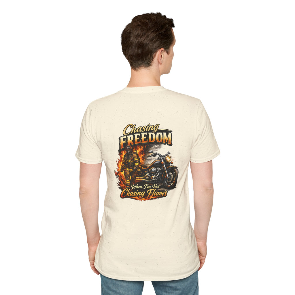 Chasing Freedom Motorcycle T-Shirt — “Chasing Flames” Biker Tee