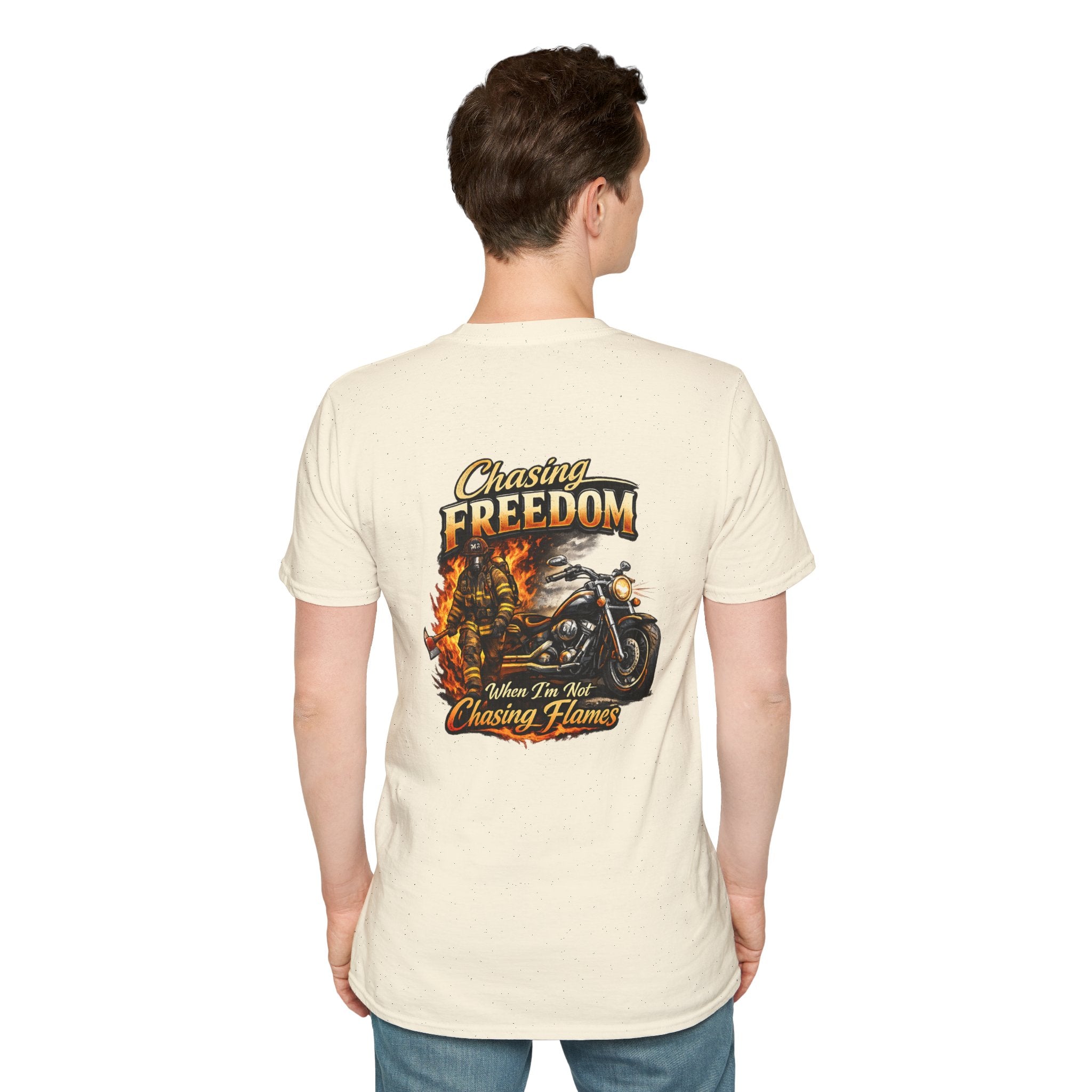 Chasing Freedom Motorcycle T-Shirt — “Chasing Flames” Biker Tee