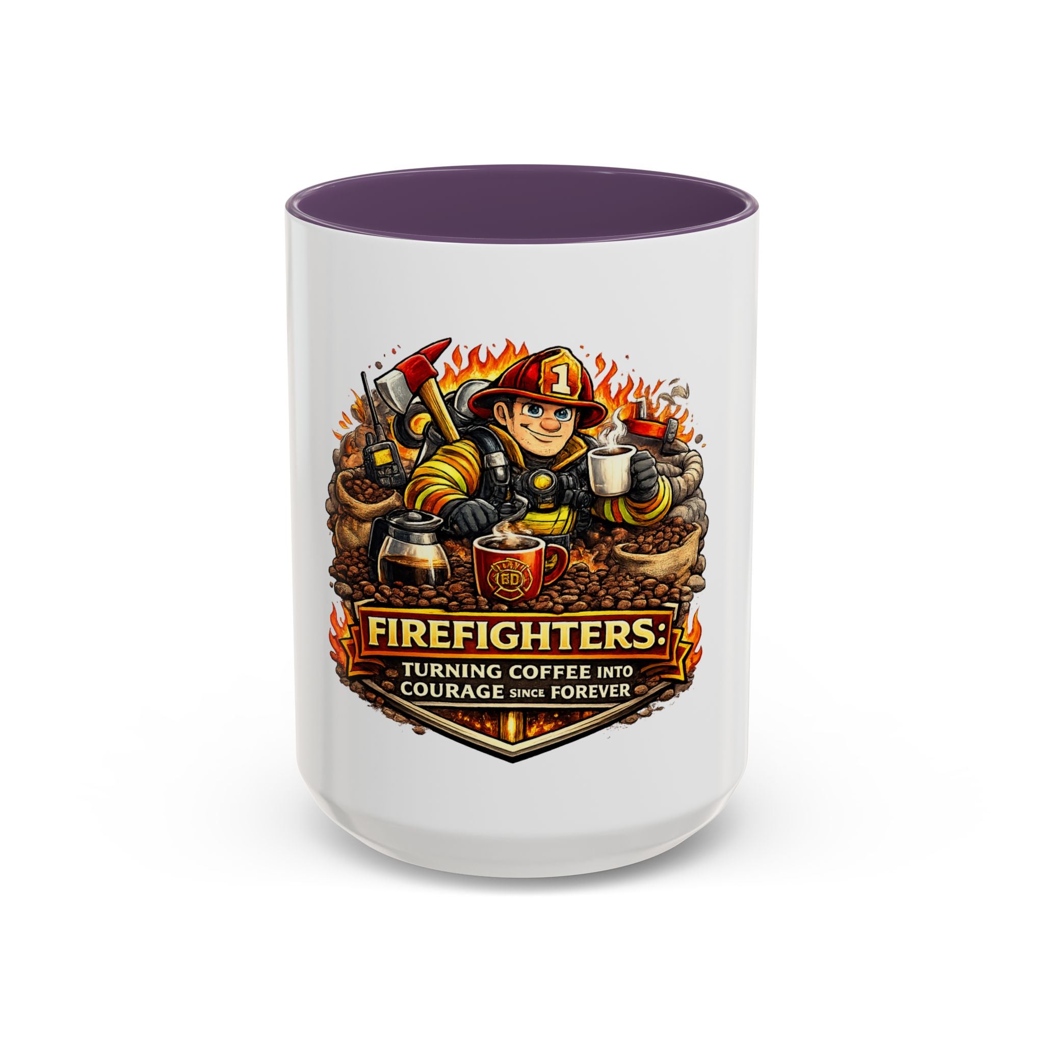 Firefighters Coffee Mug — "Turning Coffee Into Courage Since Forever" (11/15oz)