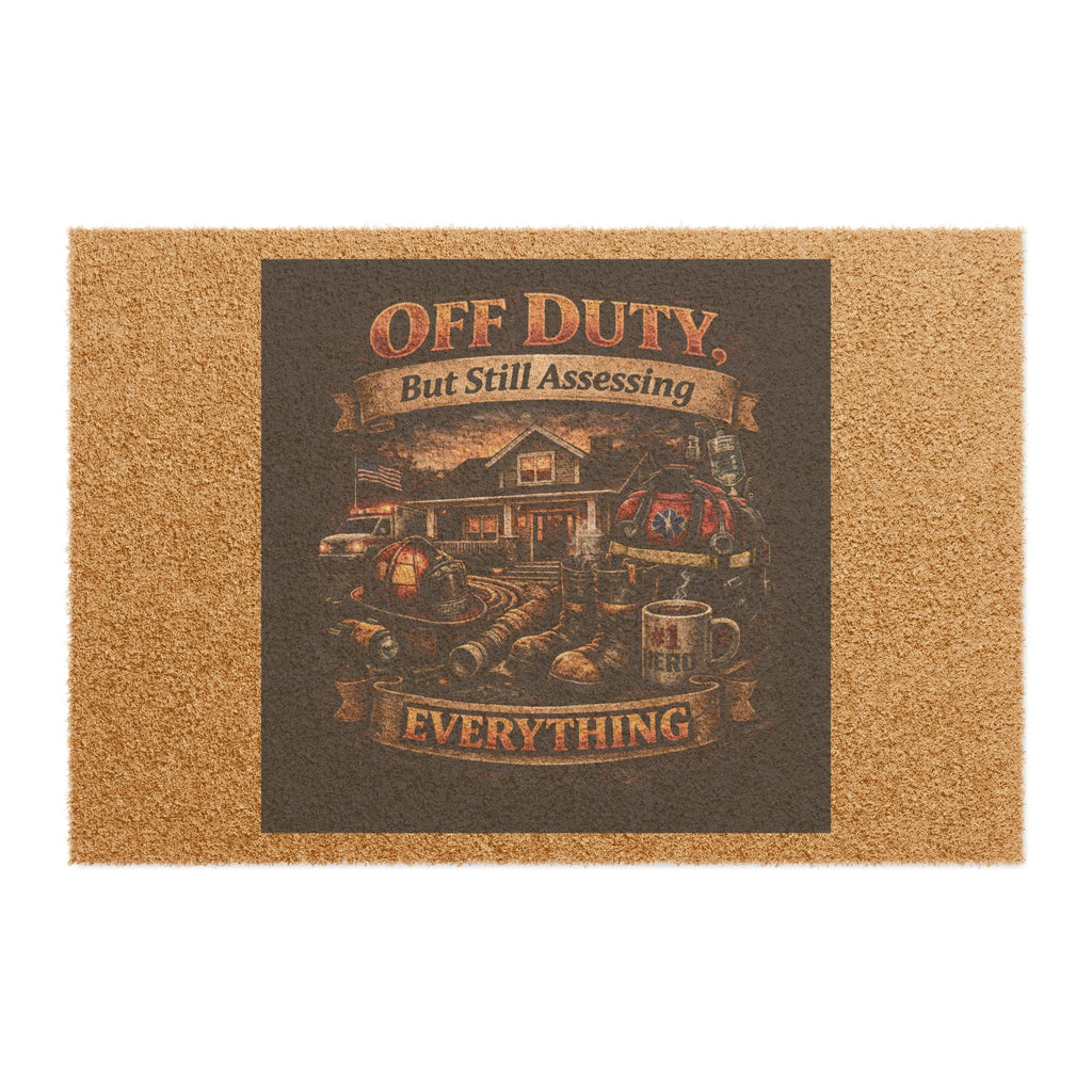 Doormat — Off-Duty Paramedic/Firefighter 'Always Assessing' Welcome Mat