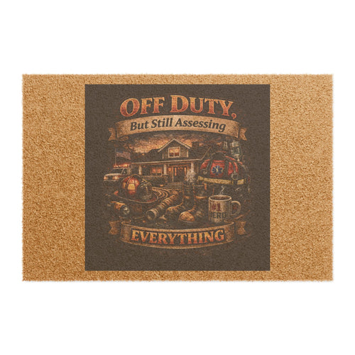 Doormat — Off-Duty Paramedic/Firefighter 'Always Assessing' Welcome Mat