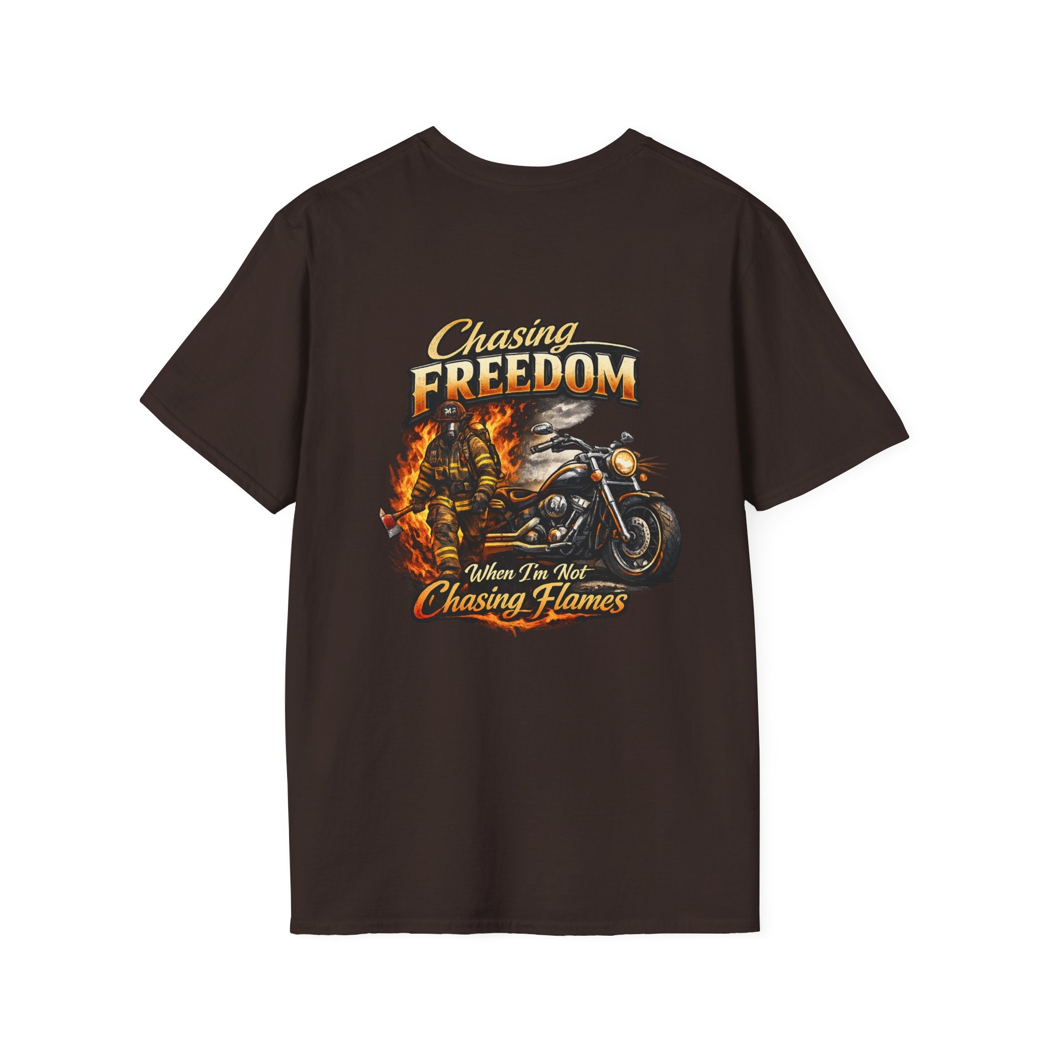 Chasing Freedom Motorcycle T-Shirt — “Chasing Flames” Biker Tee