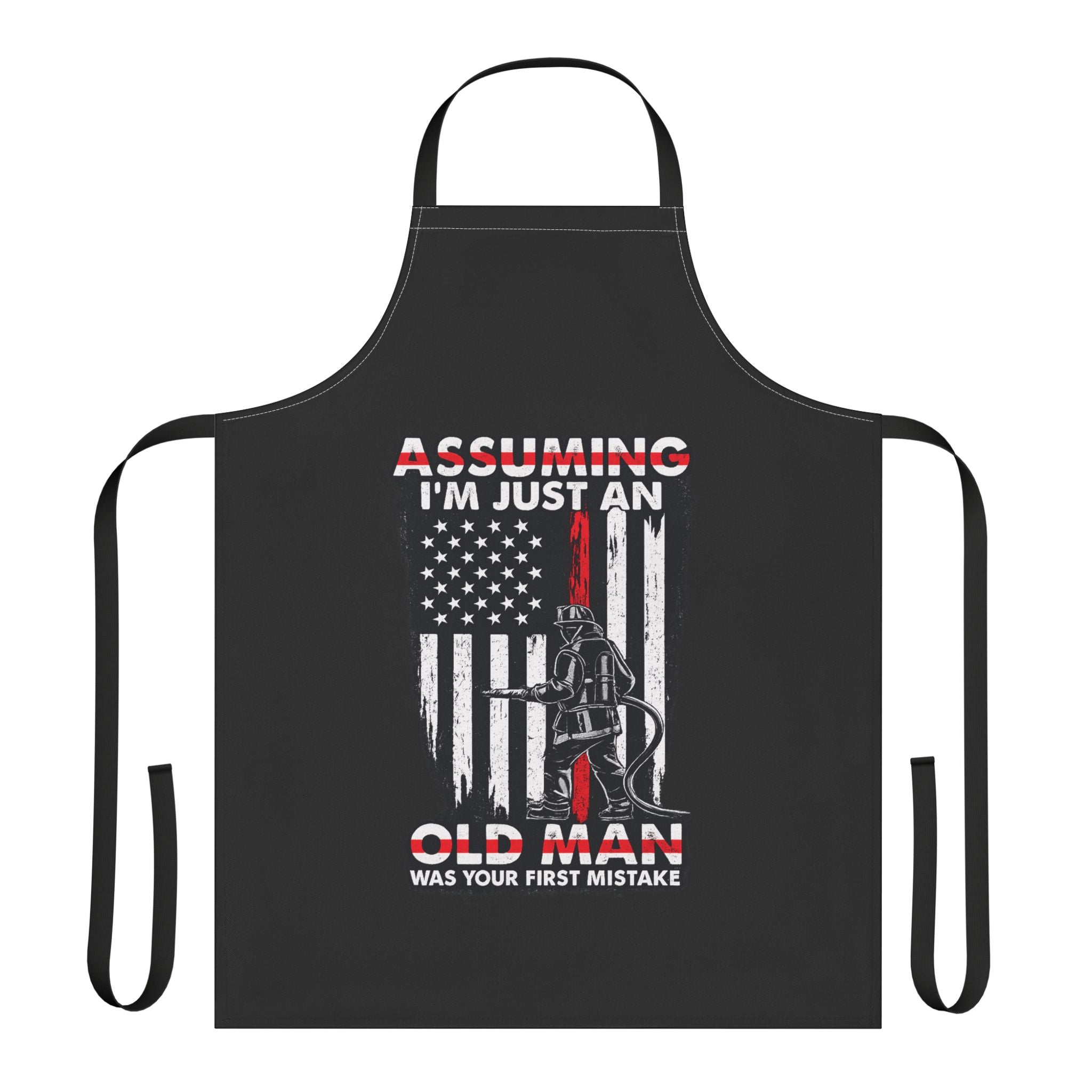 Apron — "Assuming I'm Just an Old Man" American Flag Grill Apron