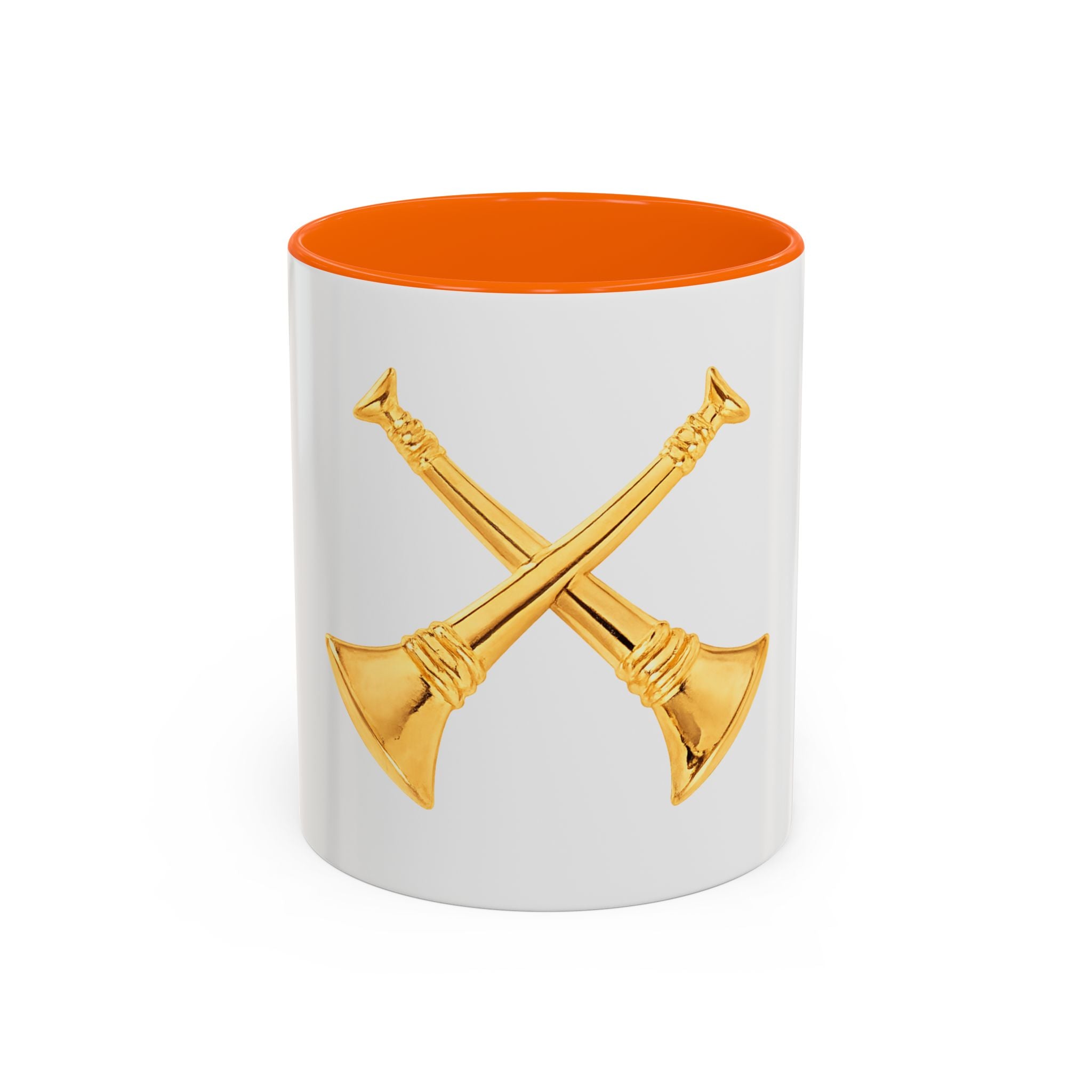 Battalion Chief Firefighter Coffee Mug — Crossed Bugles Rank Accent Mug (11/15 oz)