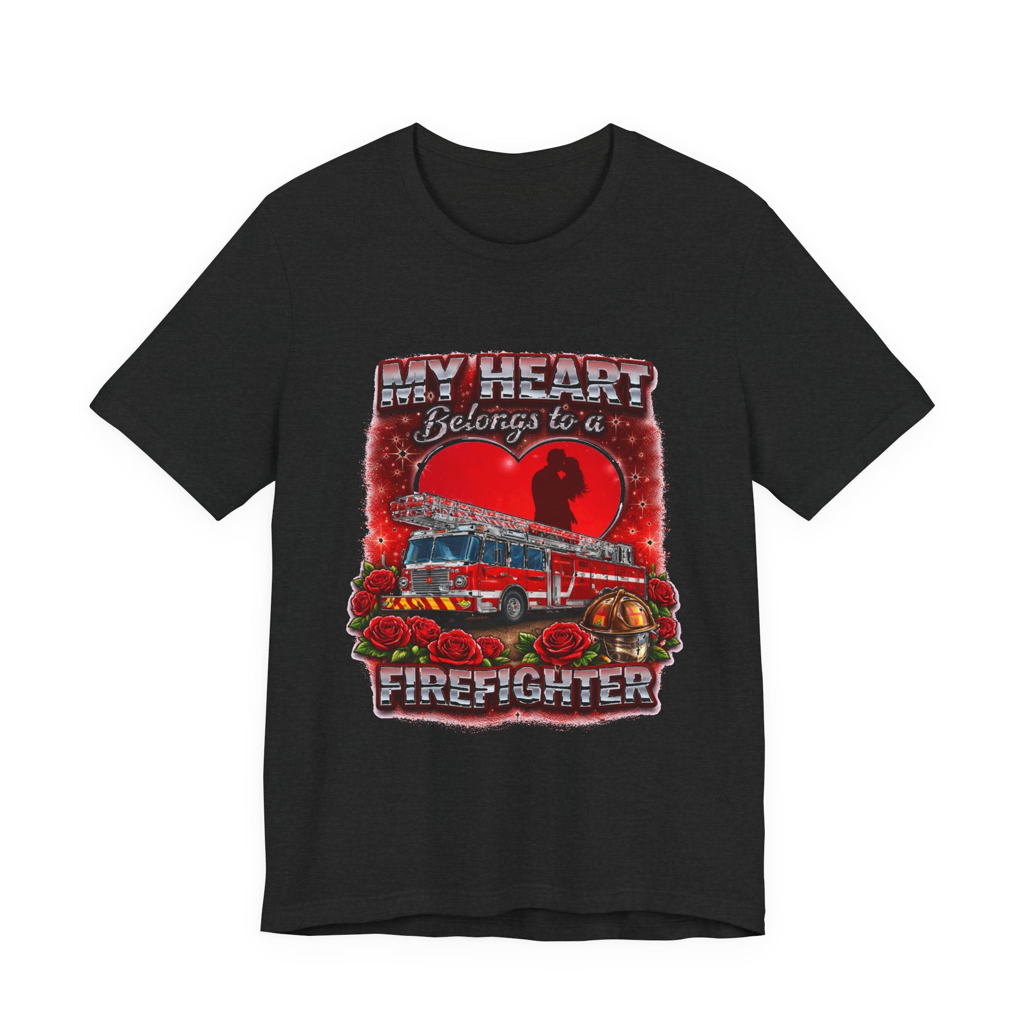 "My Heart Belongs to a Firefighter"  Firefighter Wife T-Shirt