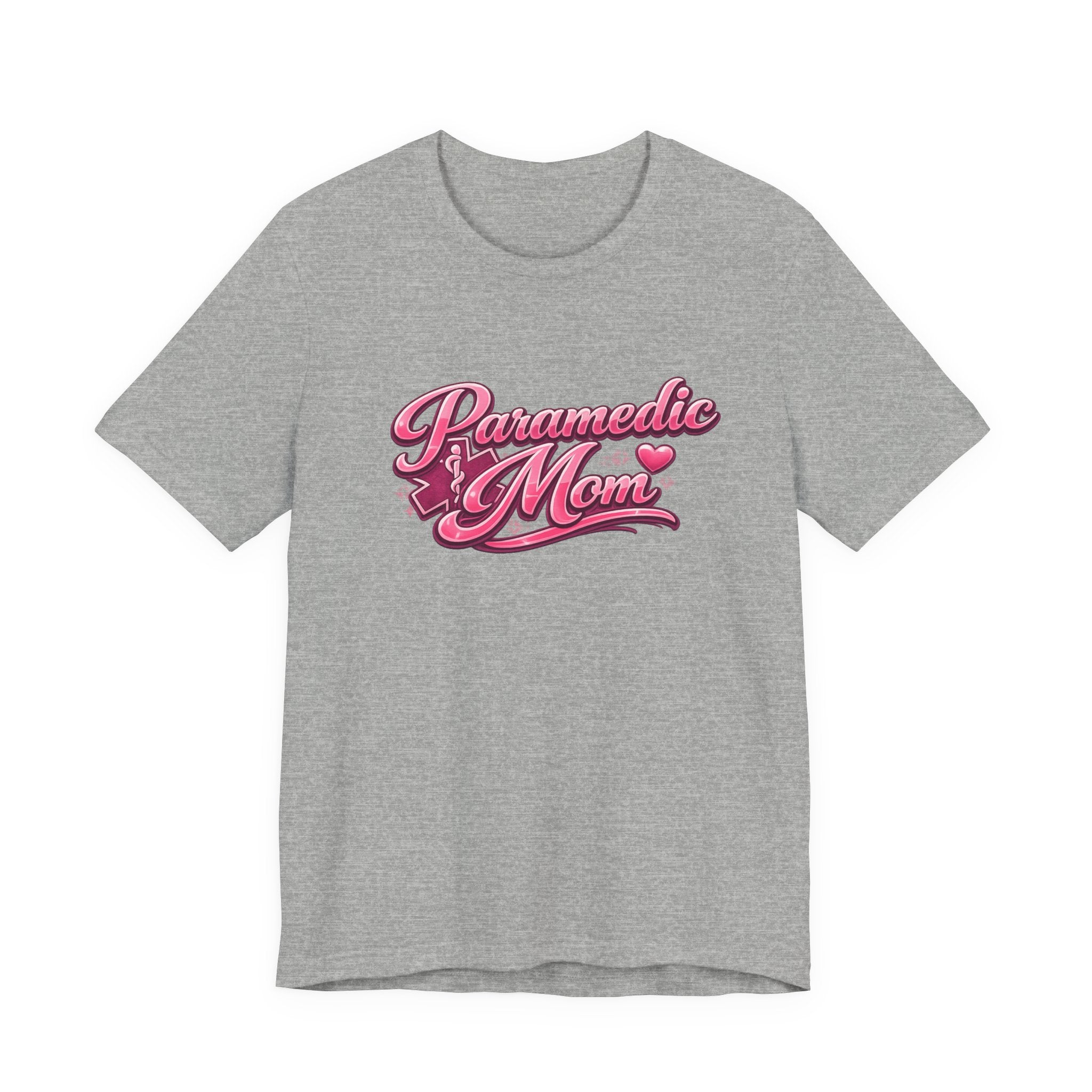 Paramedic Mom T-Shirt — Pink Retro Script Tee for EMS Moms, Mother’s Day Gift