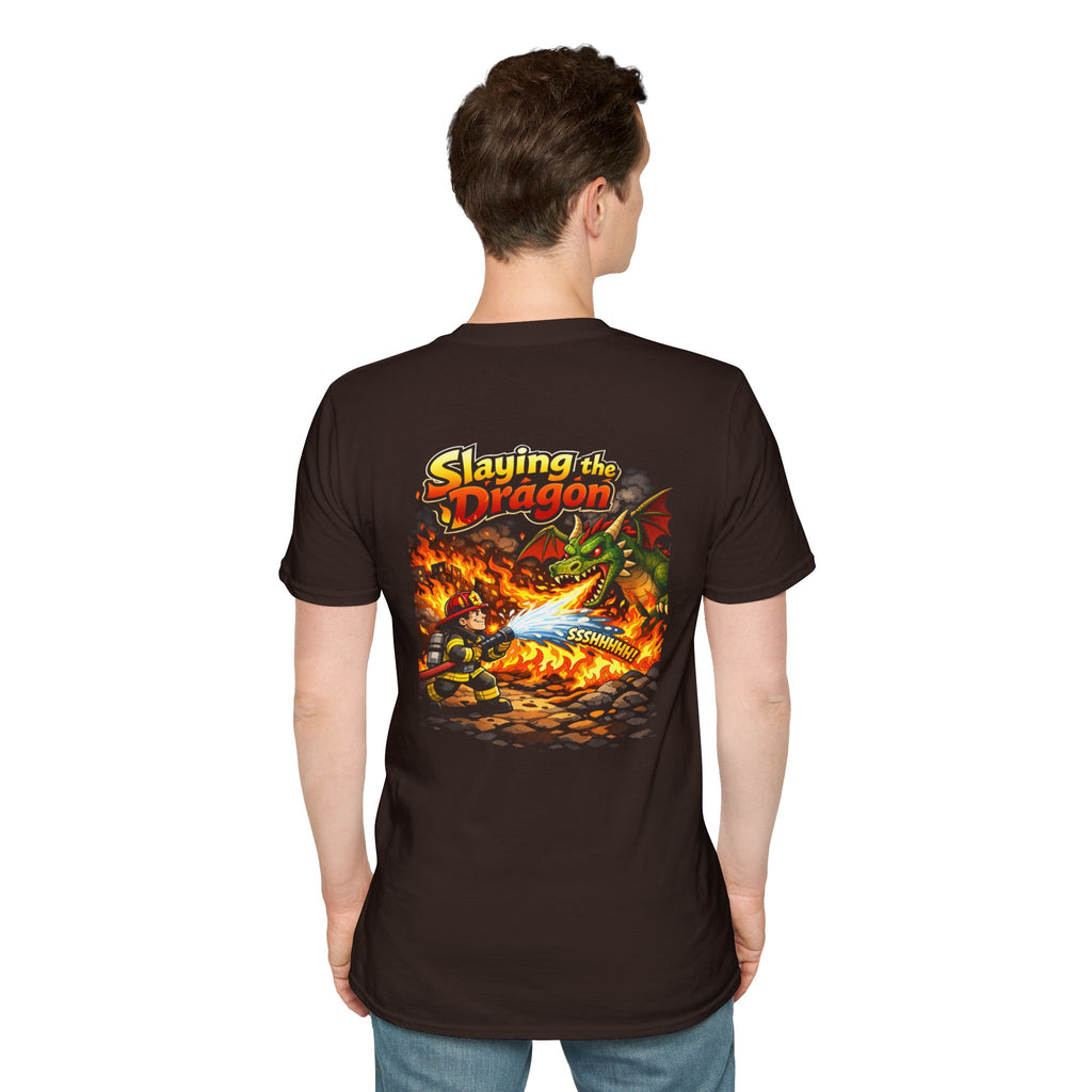 Slaying the Dragon Firefighter T-Shirt —