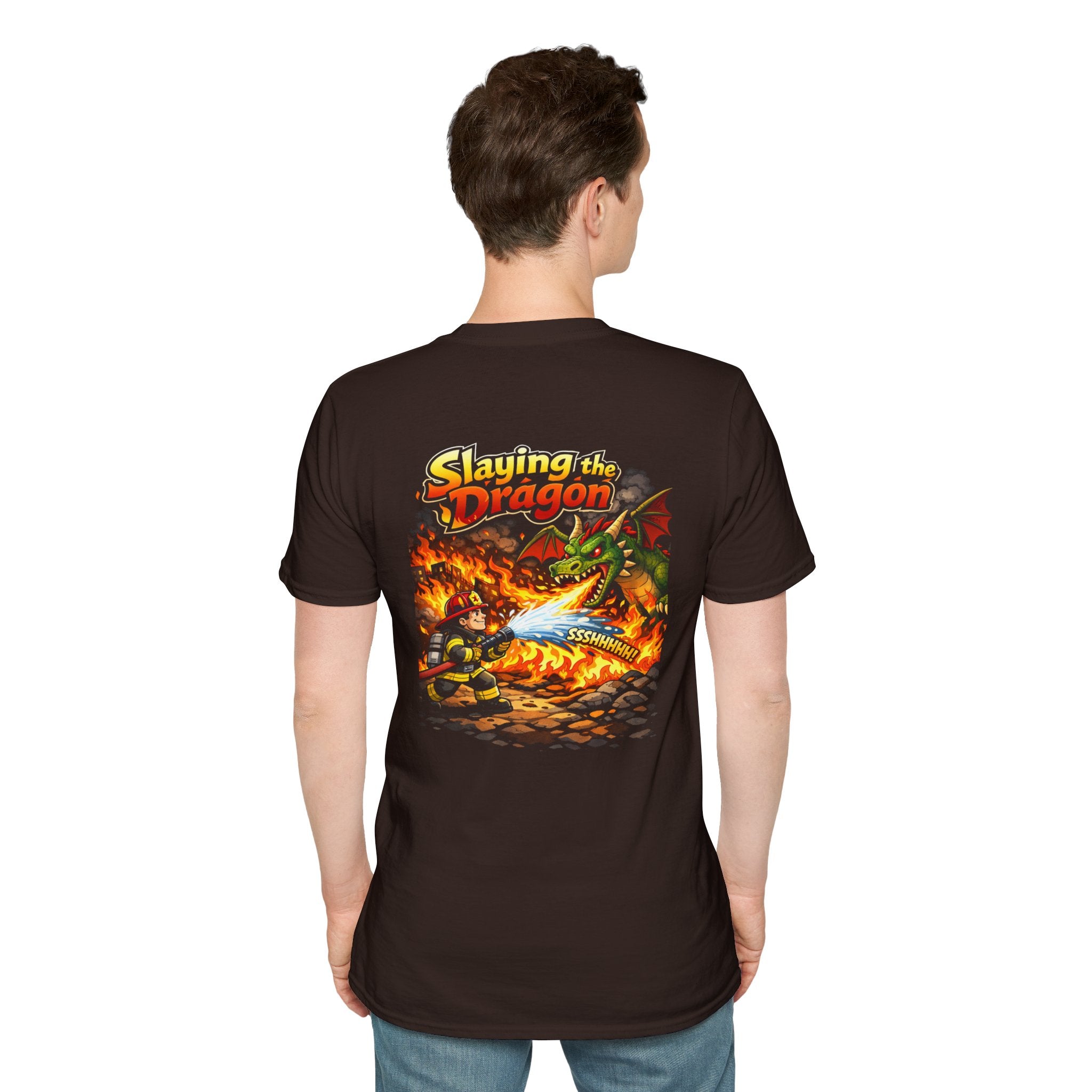 Slaying the Dragon Firefighter T-Shirt —
