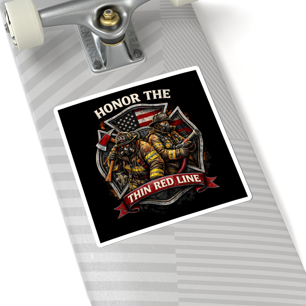 Honor the Thin Red Line Firefighter Sticker — Tribute Fire Department Decal