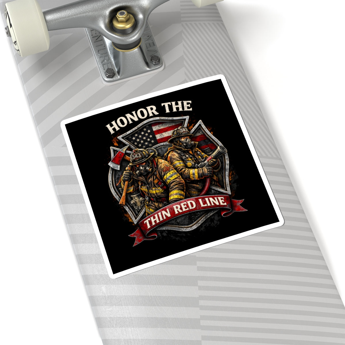Honor the Thin Red Line Firefighter Sticker — Tribute Fire Department Decal
